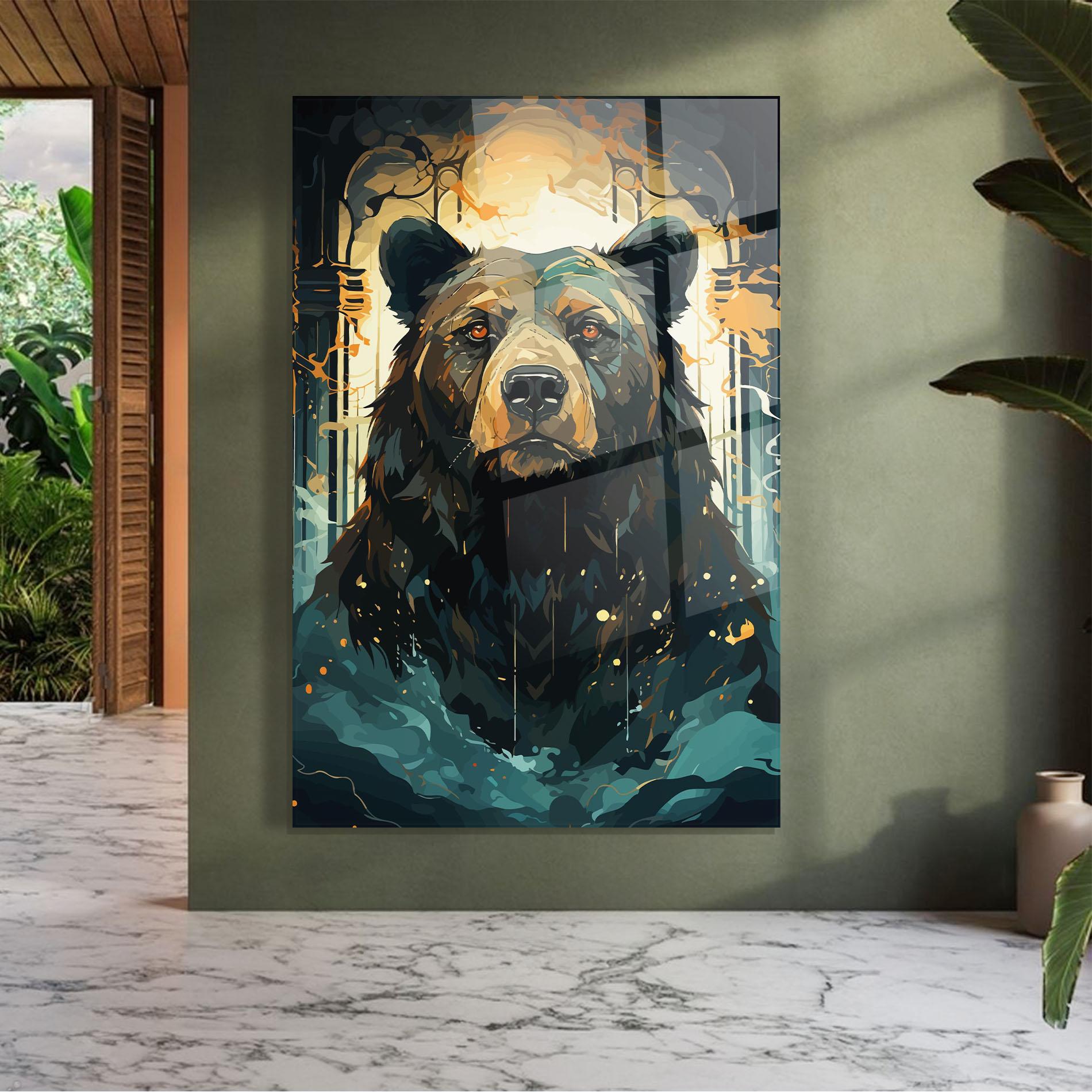 Glasbild Brown Bear Art mockup 7