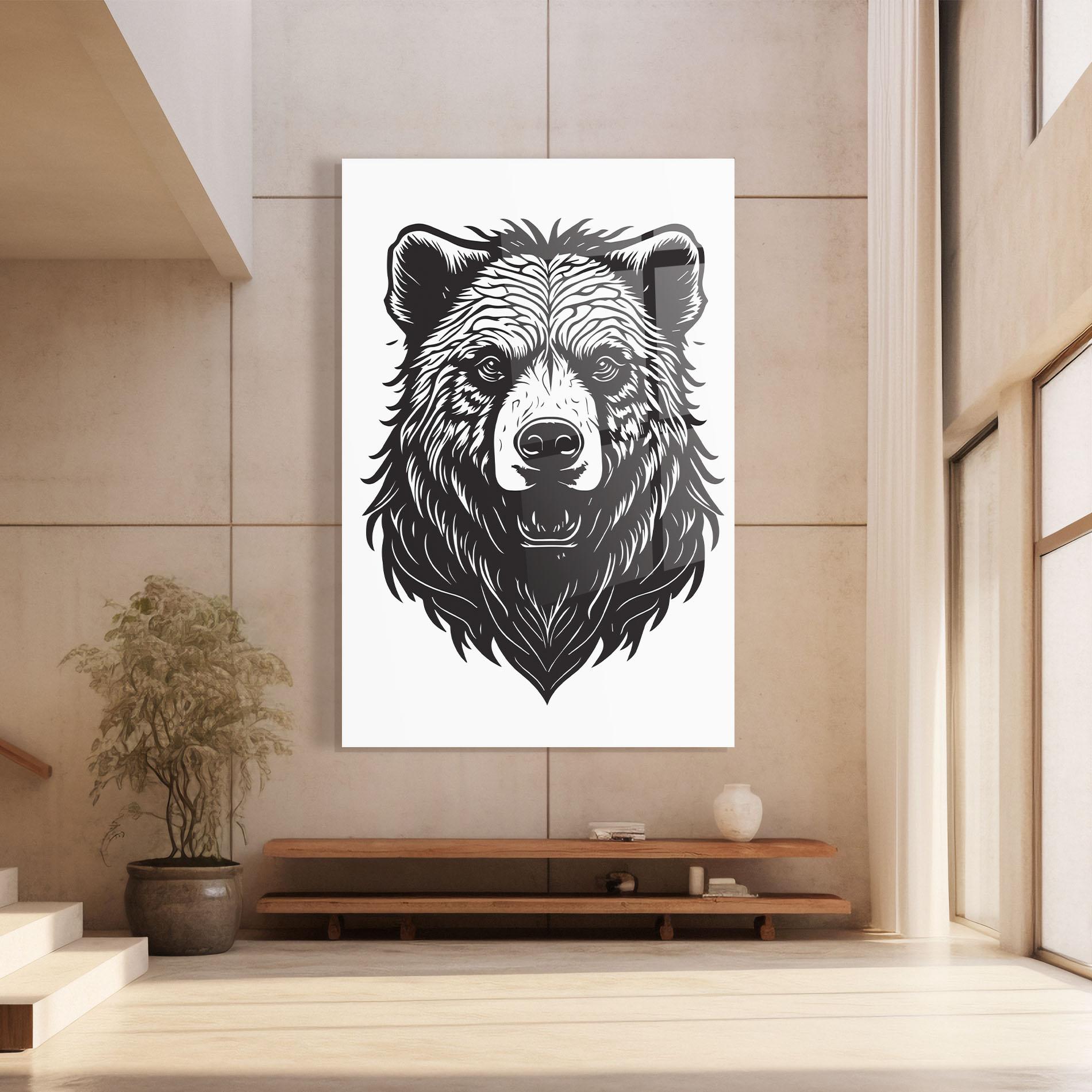 Glasbild Bear Black Head mockup 8