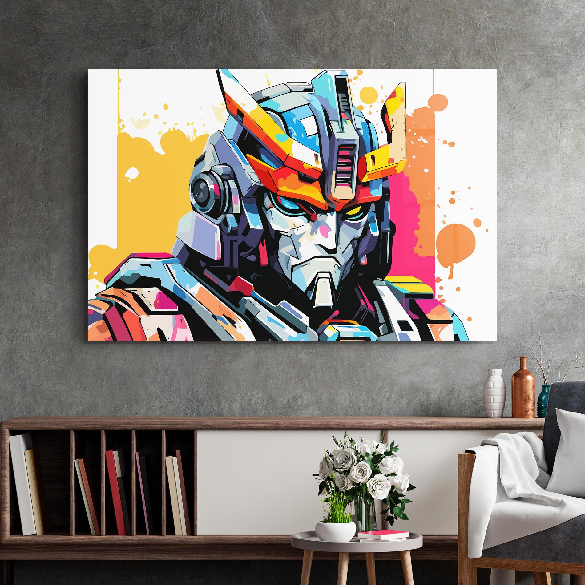 Glasbild Colorful Art Robot mockup 2