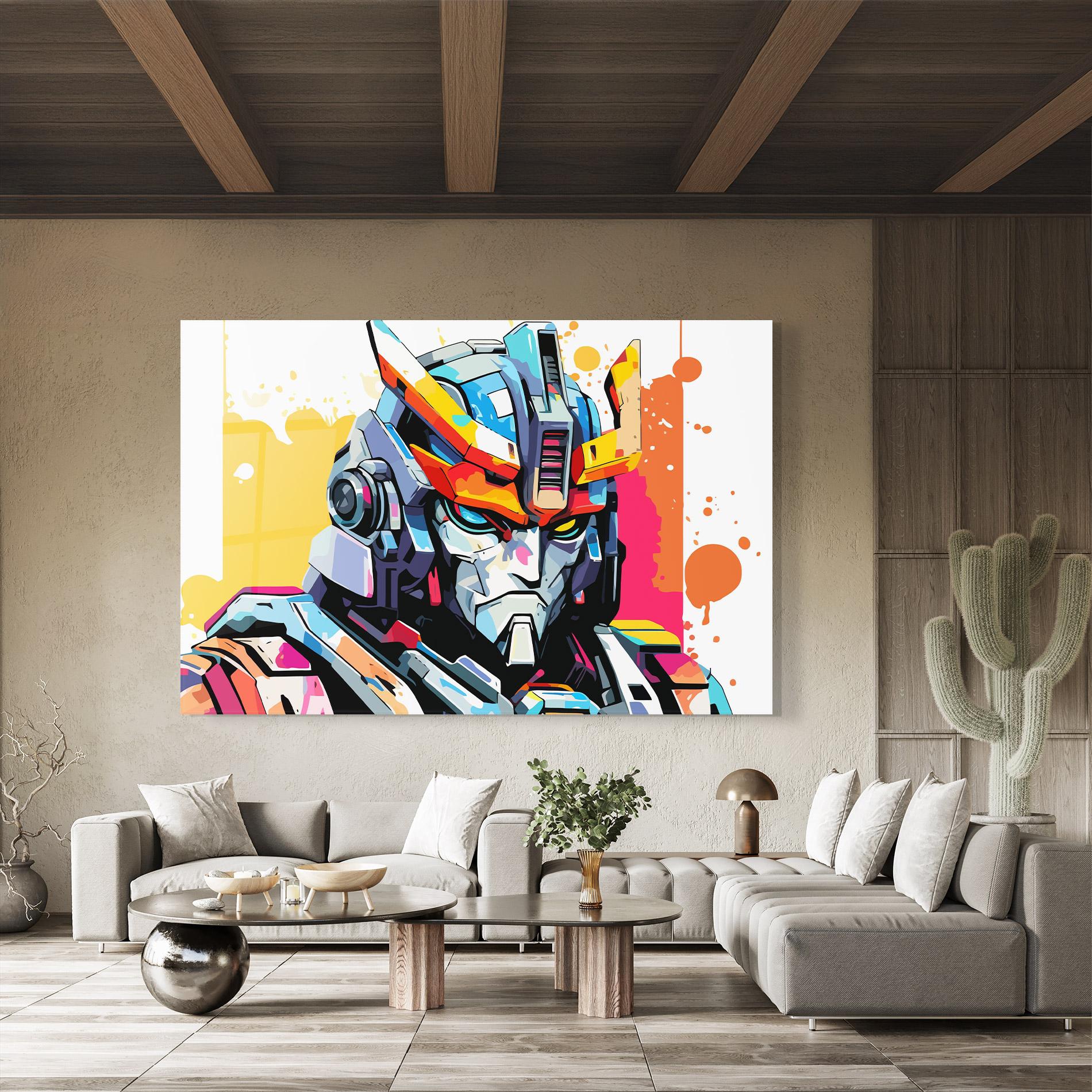 Glasbild Colorful Art Robot mockup 8