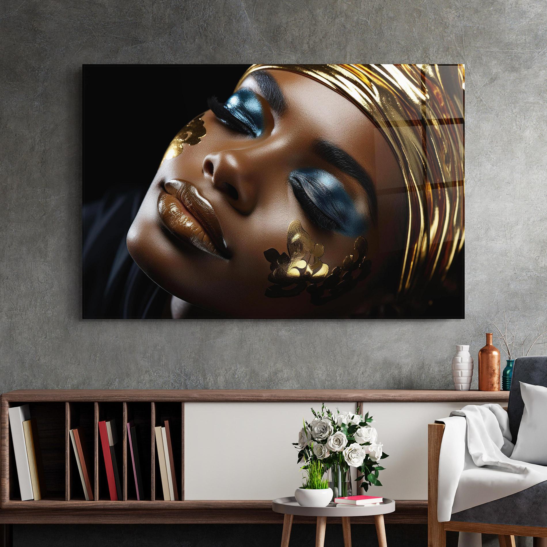 Glasbild Dark Blue Makeup mockup 2