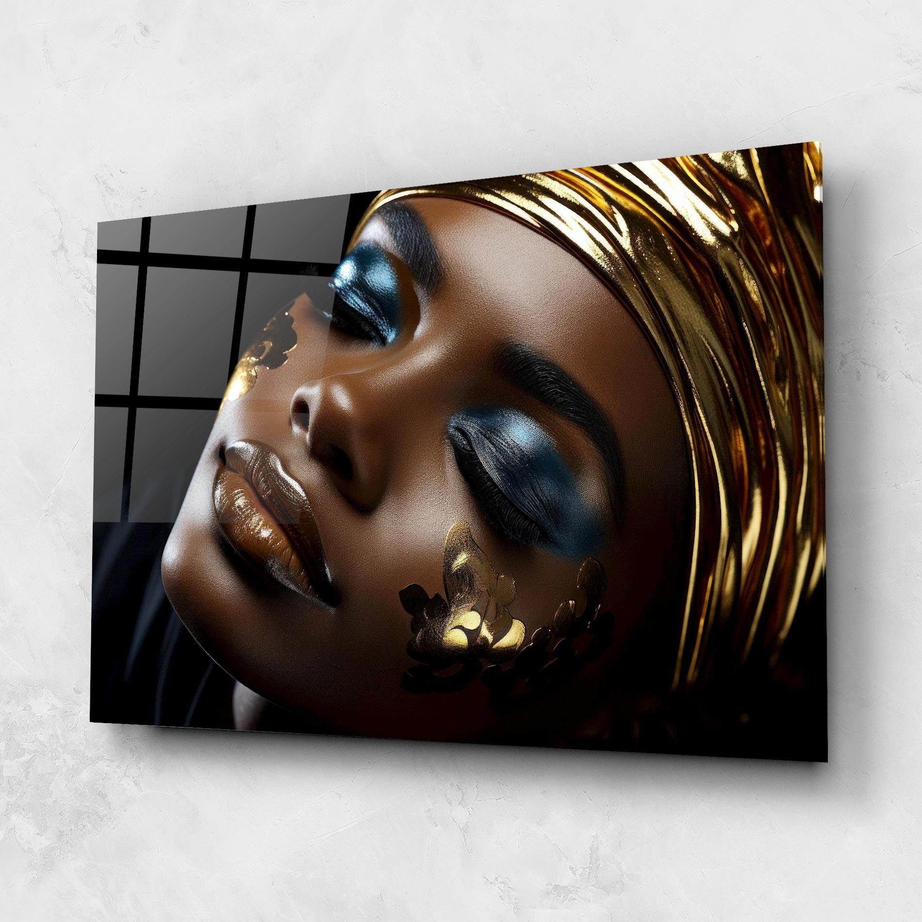 Glasbild Dark Blue Makeup mockup 1