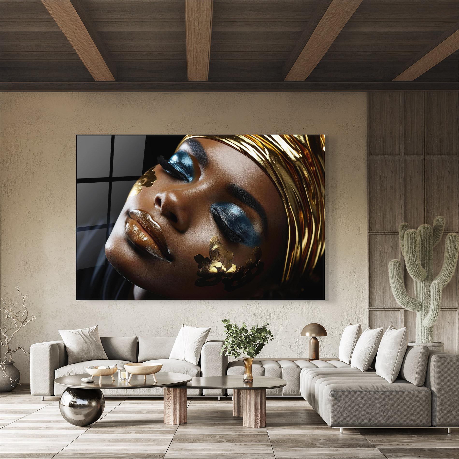 Glasbild Dark Blue Makeup mockup 8