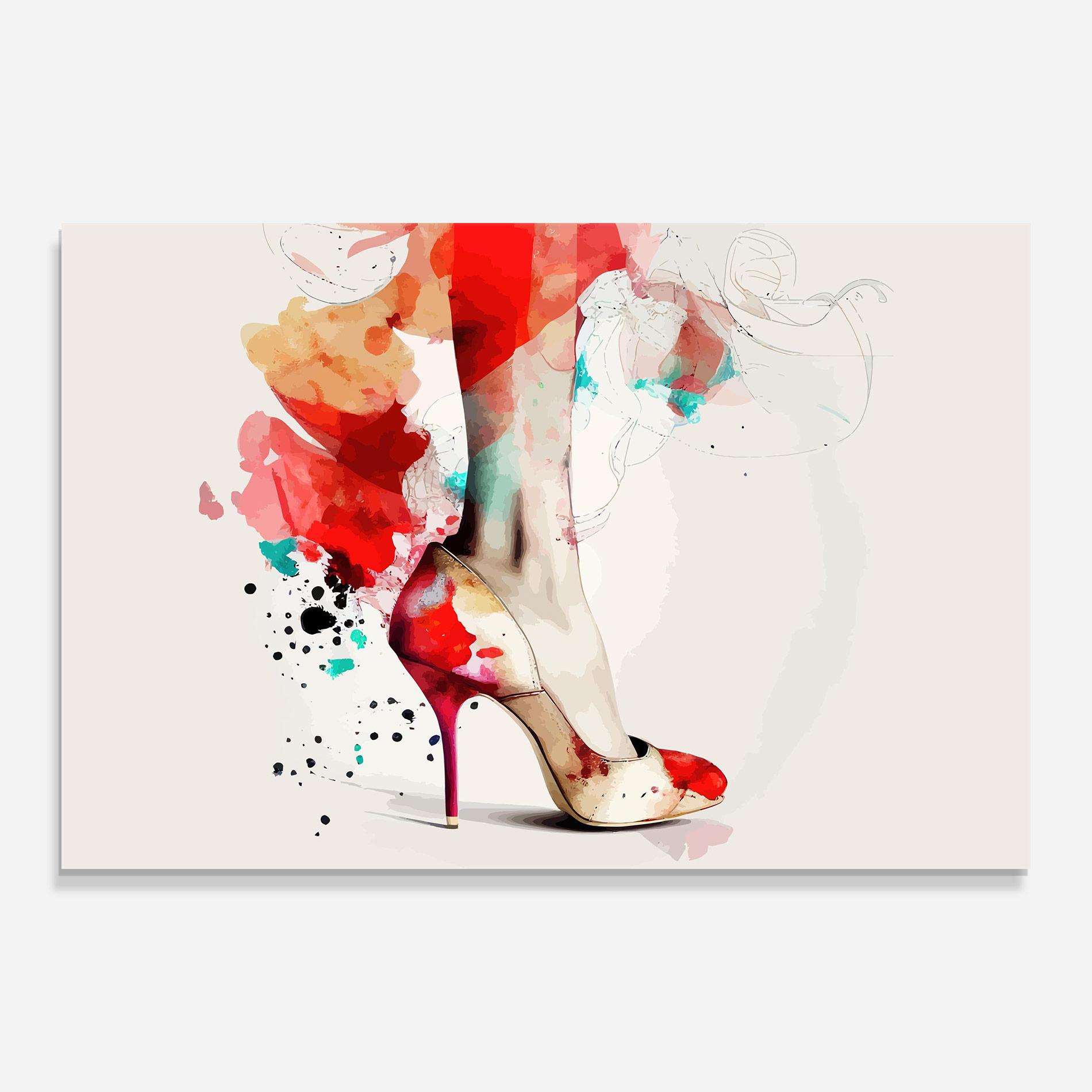 Glasbild Cream Heels Art mockup 0