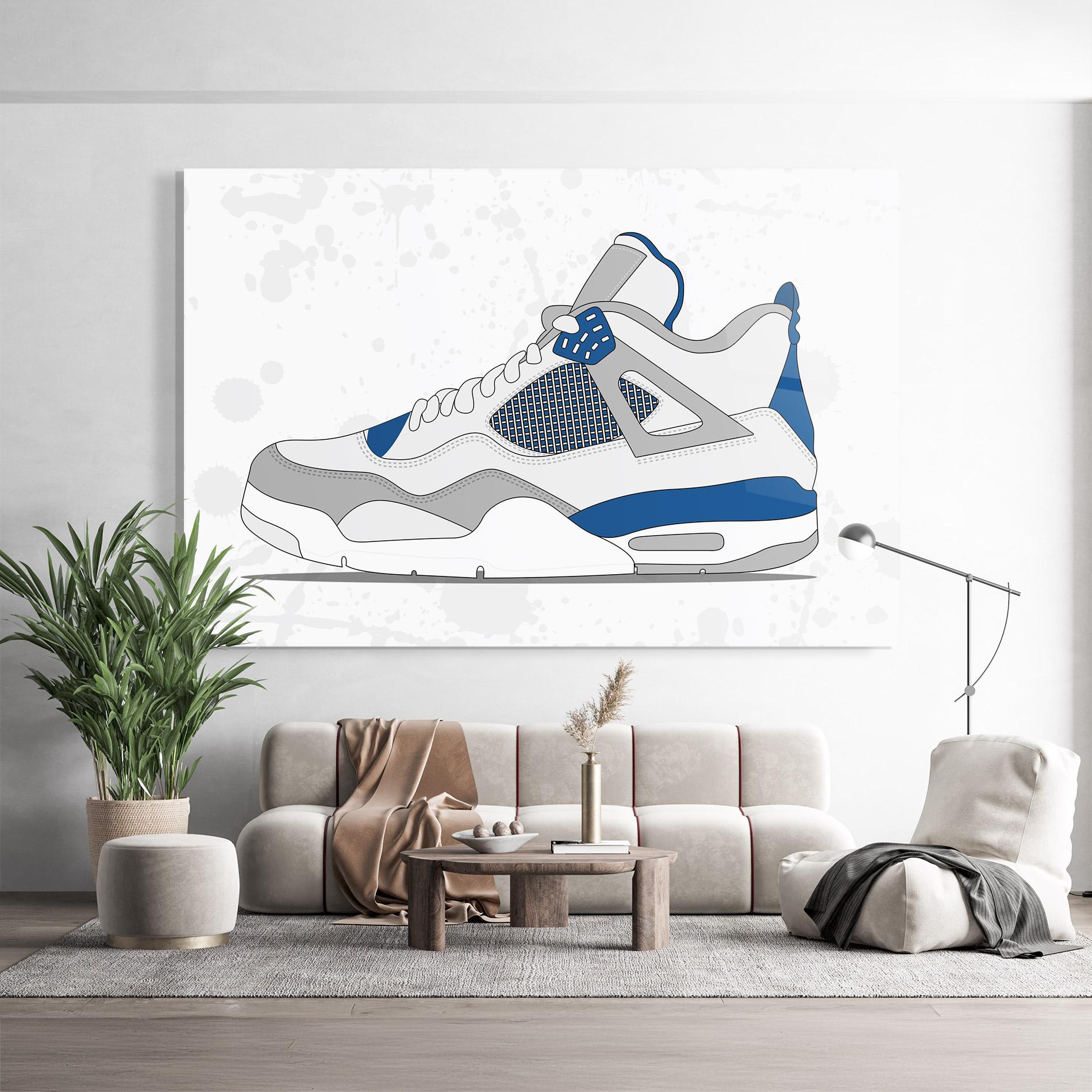 Glasbild Blue Grey Sneakers mockup 9