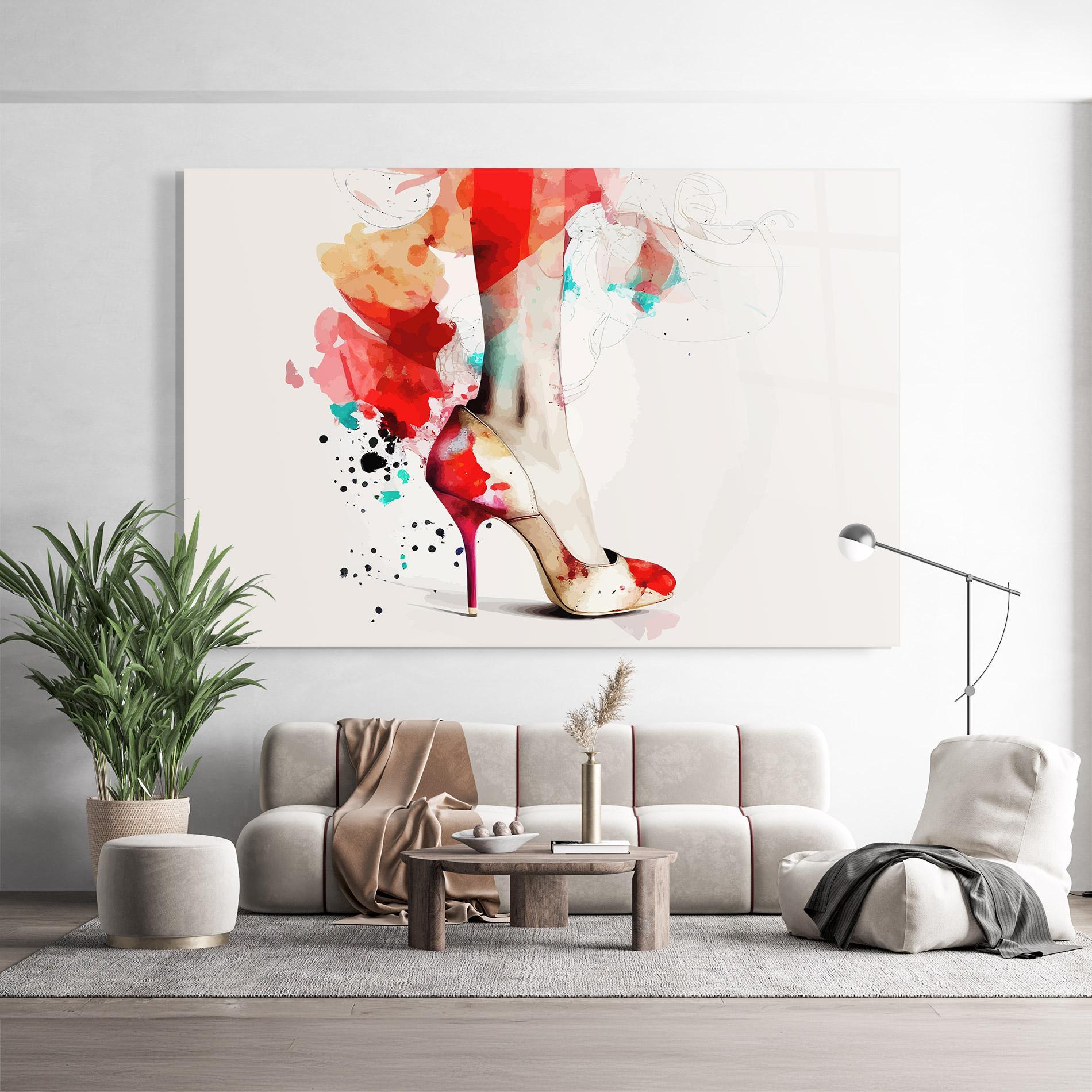 Glasbild Cream Heels Art mockup 9