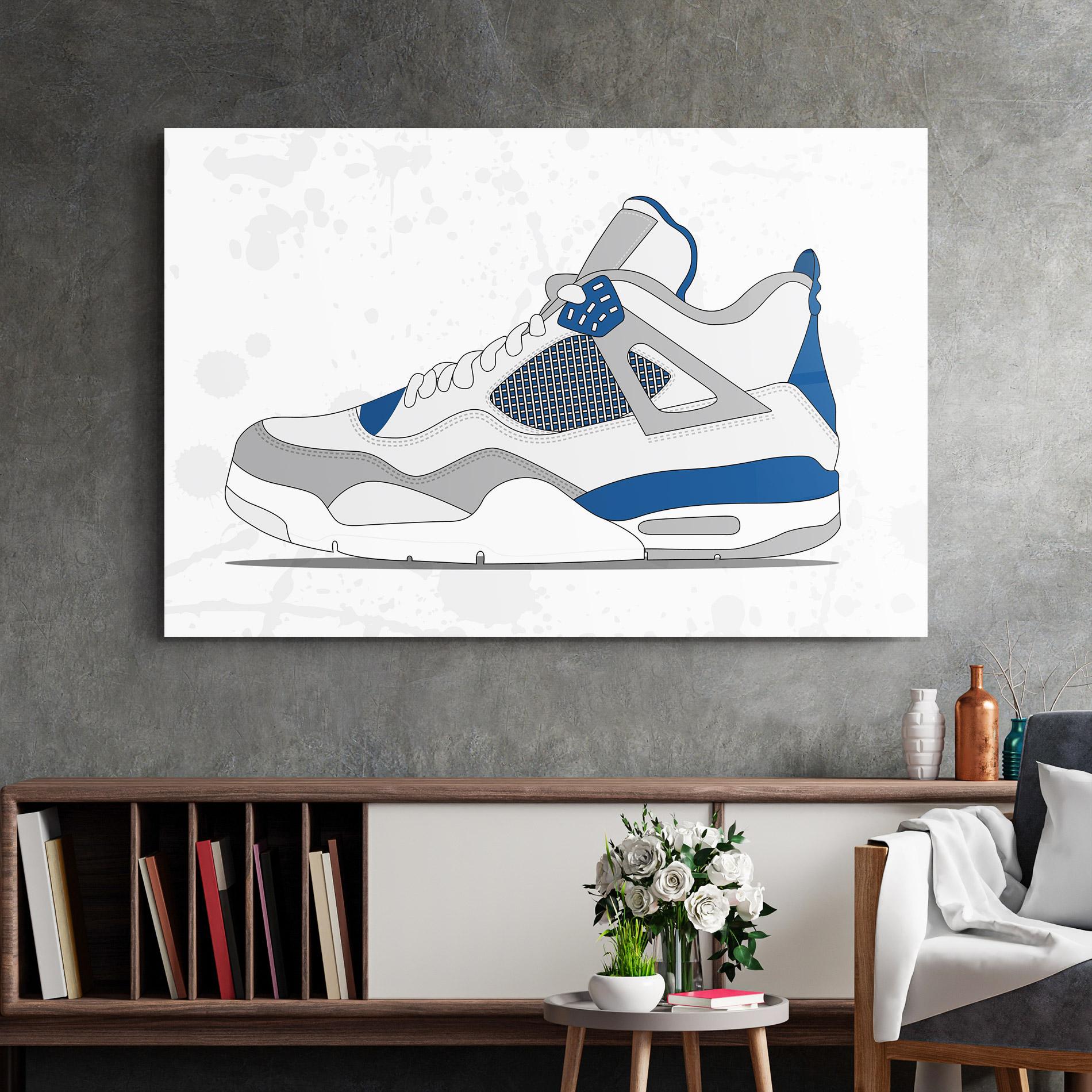 Glasbild Blue Grey Sneakers mockup 2