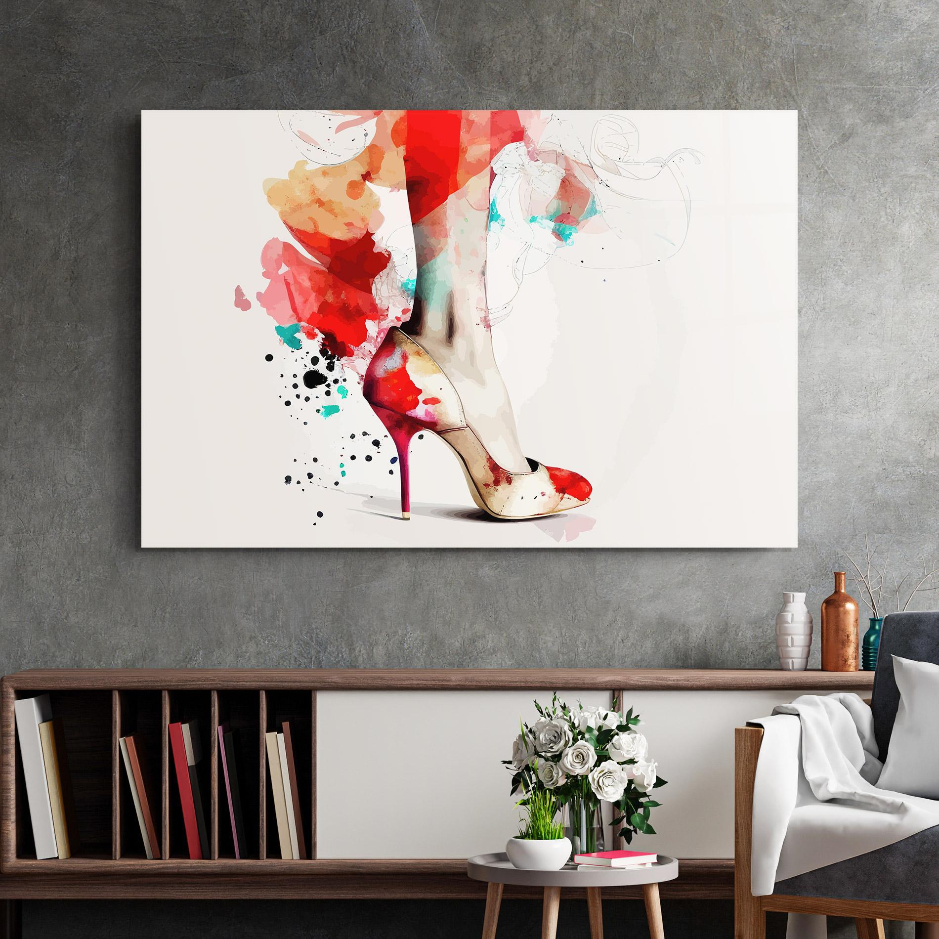 Glasbild Cream Heels Art mockup 2