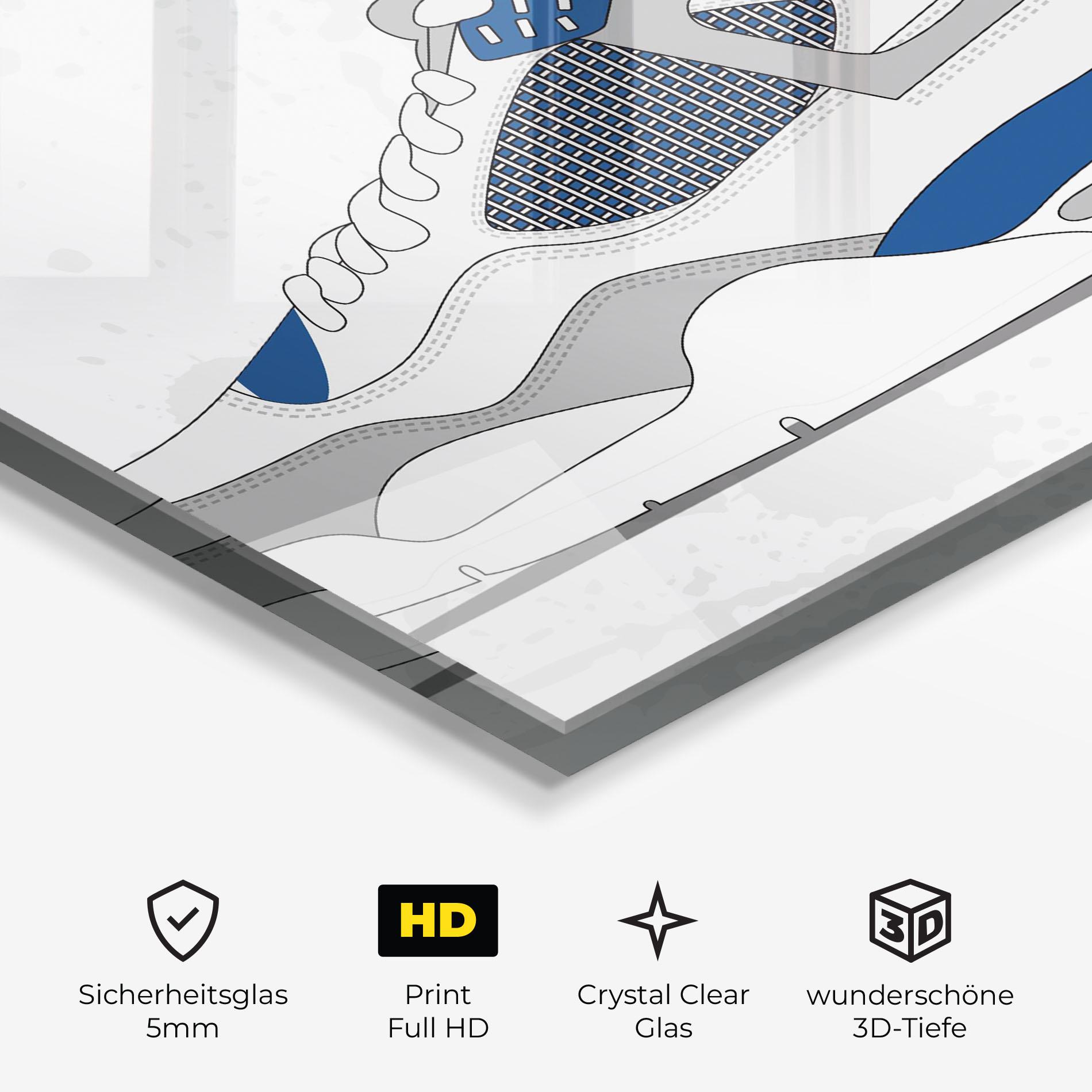 Glasbild Blue Grey Sneakers mockup 3