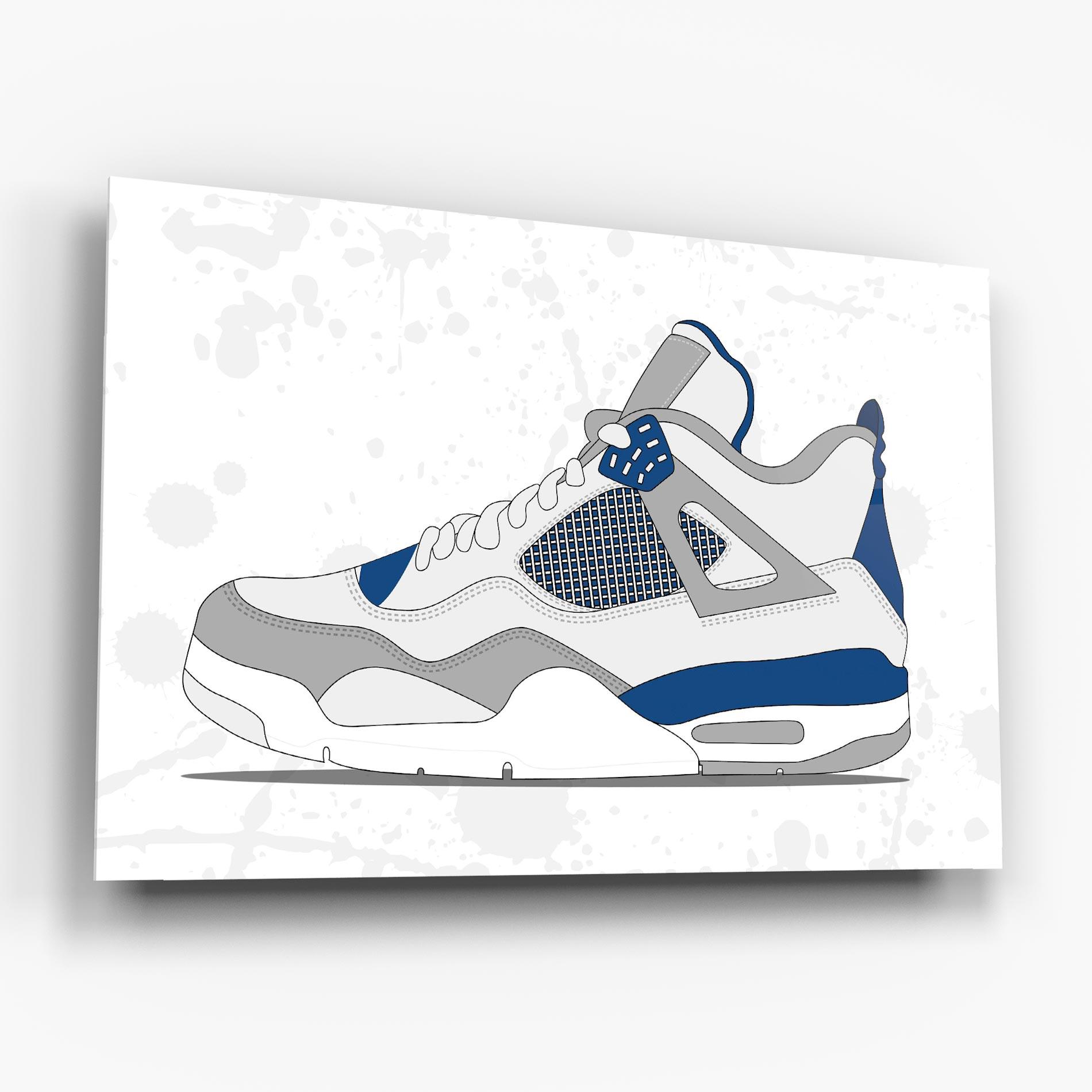 Glasbild Blue Grey Sneakers mockup 6