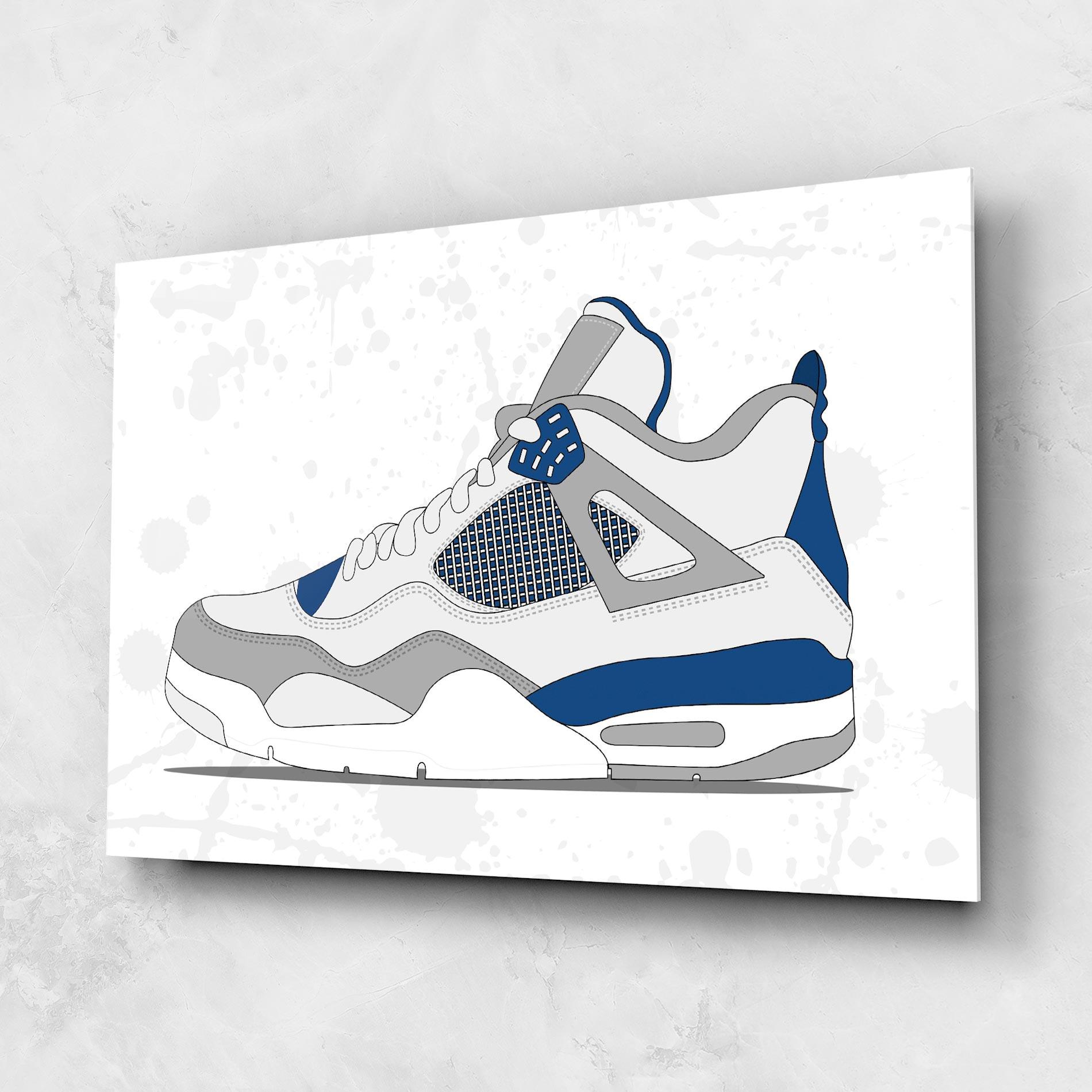 Glasbild Blue Grey Sneakers mockup 1