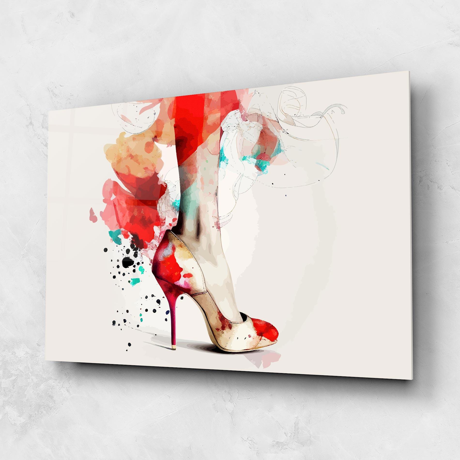 Glasbild Cream Heels Art mockup 1