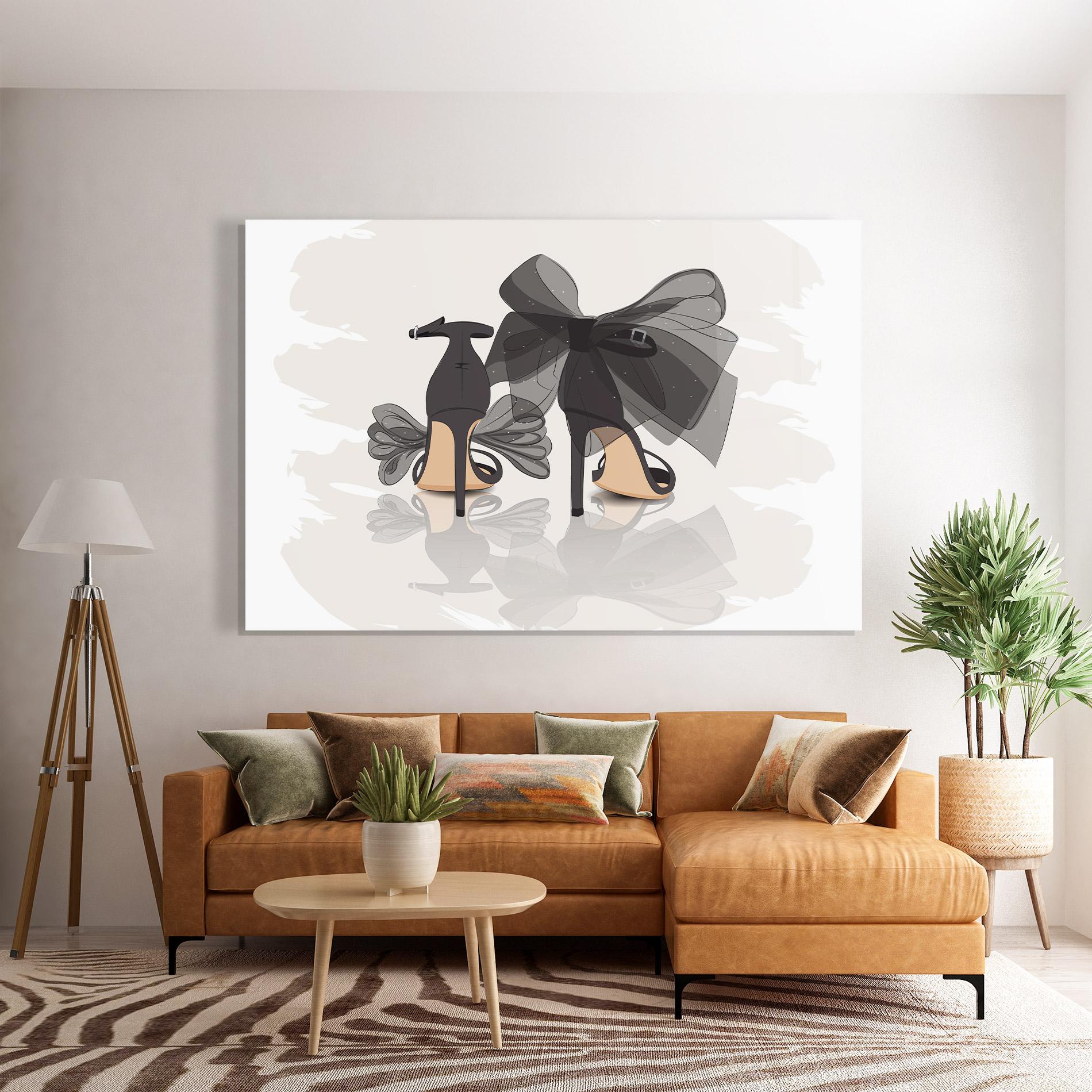 Glasbild Black Bow Heels mockup 7