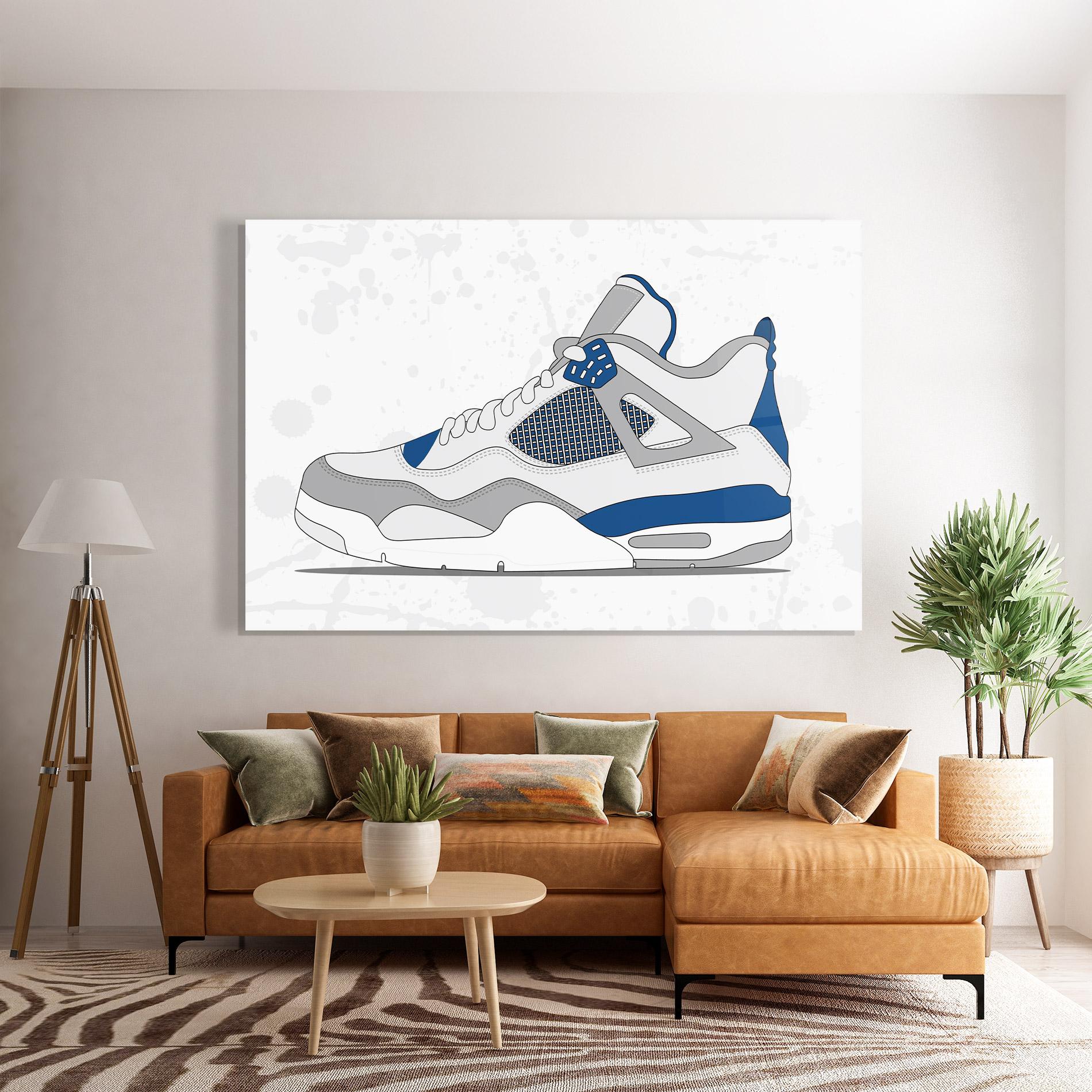 Glasbild Blue Grey Sneakers mockup 7