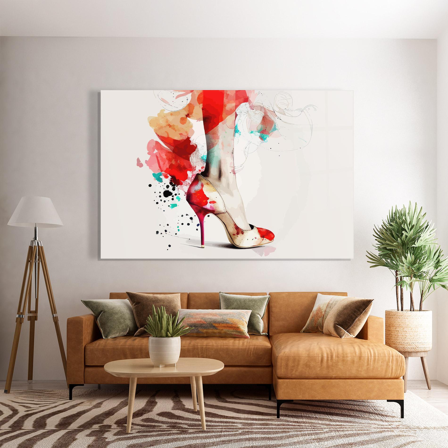 Glasbild Cream Heels Art mockup 7