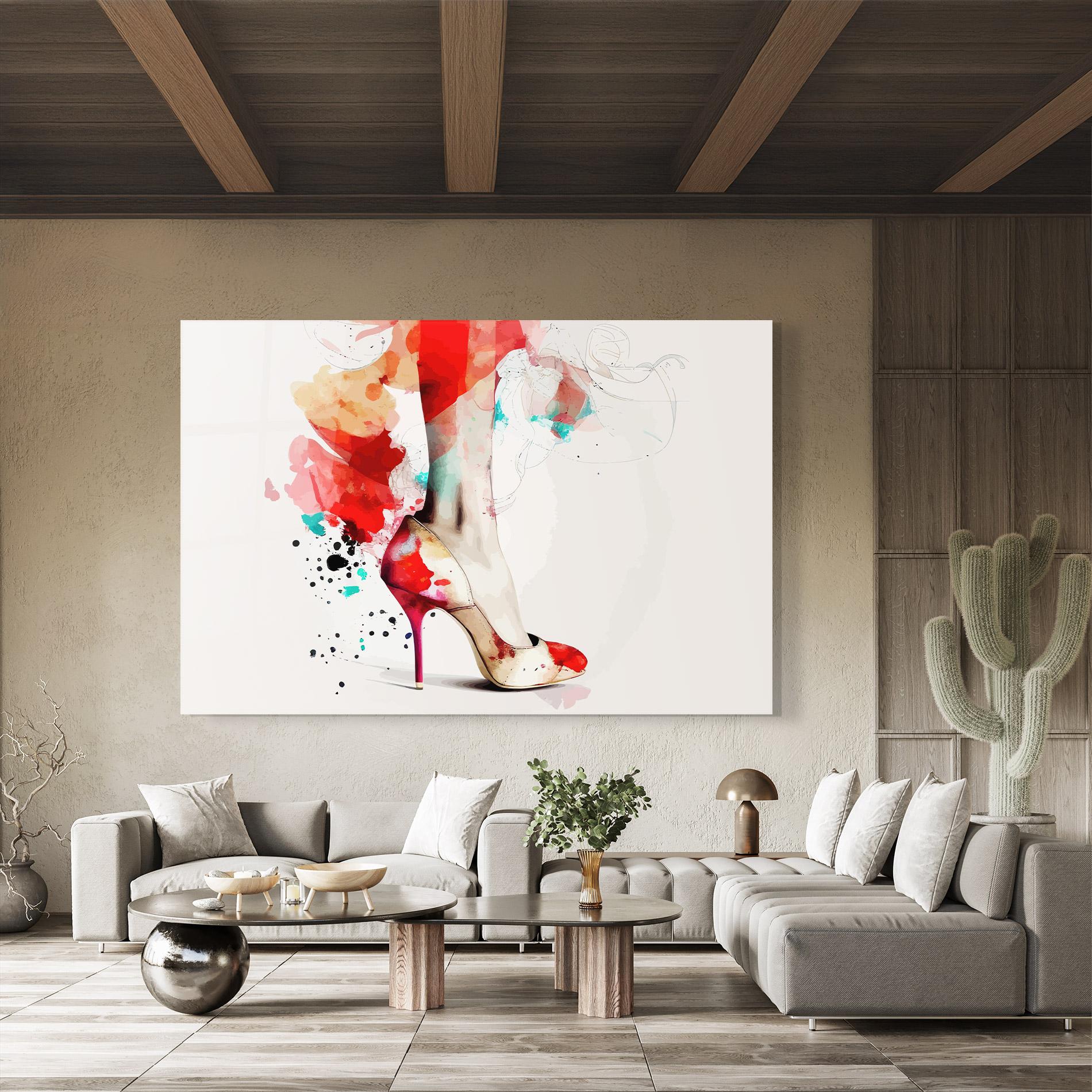 Glasbild Cream Heels Art mockup 8