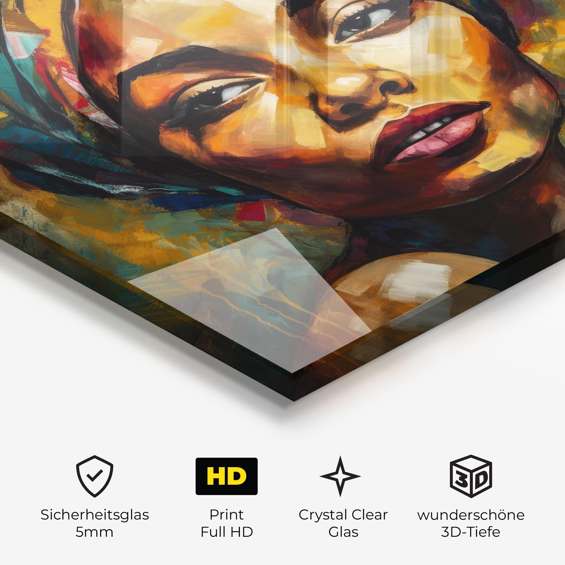 Glasbild Enigmatic Expression mockup 3