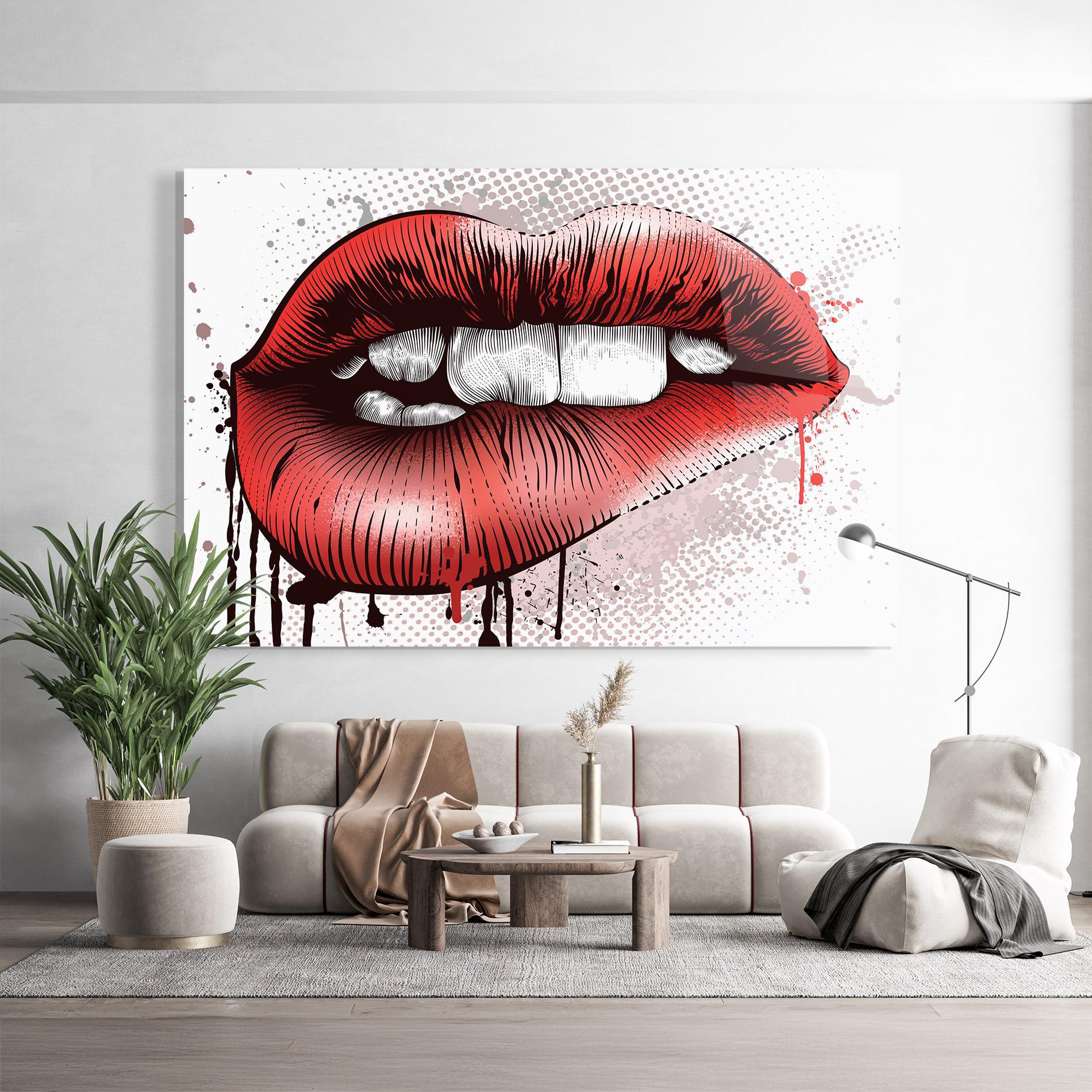 Glasbild Lips Pop Artistic mockup 9