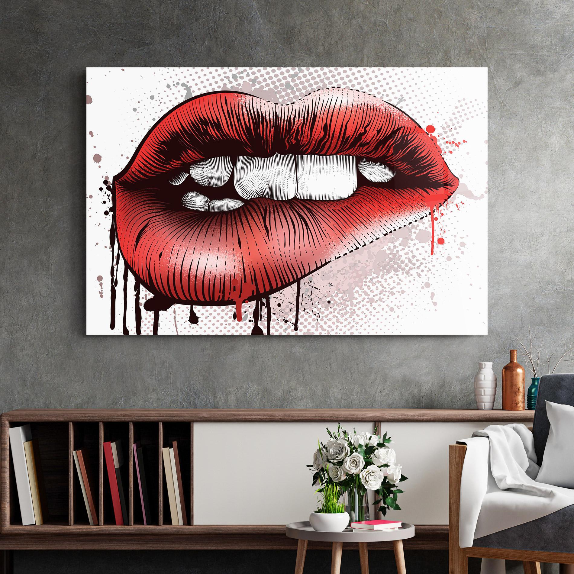 Glasbild Lips Pop Artistic mockup 2