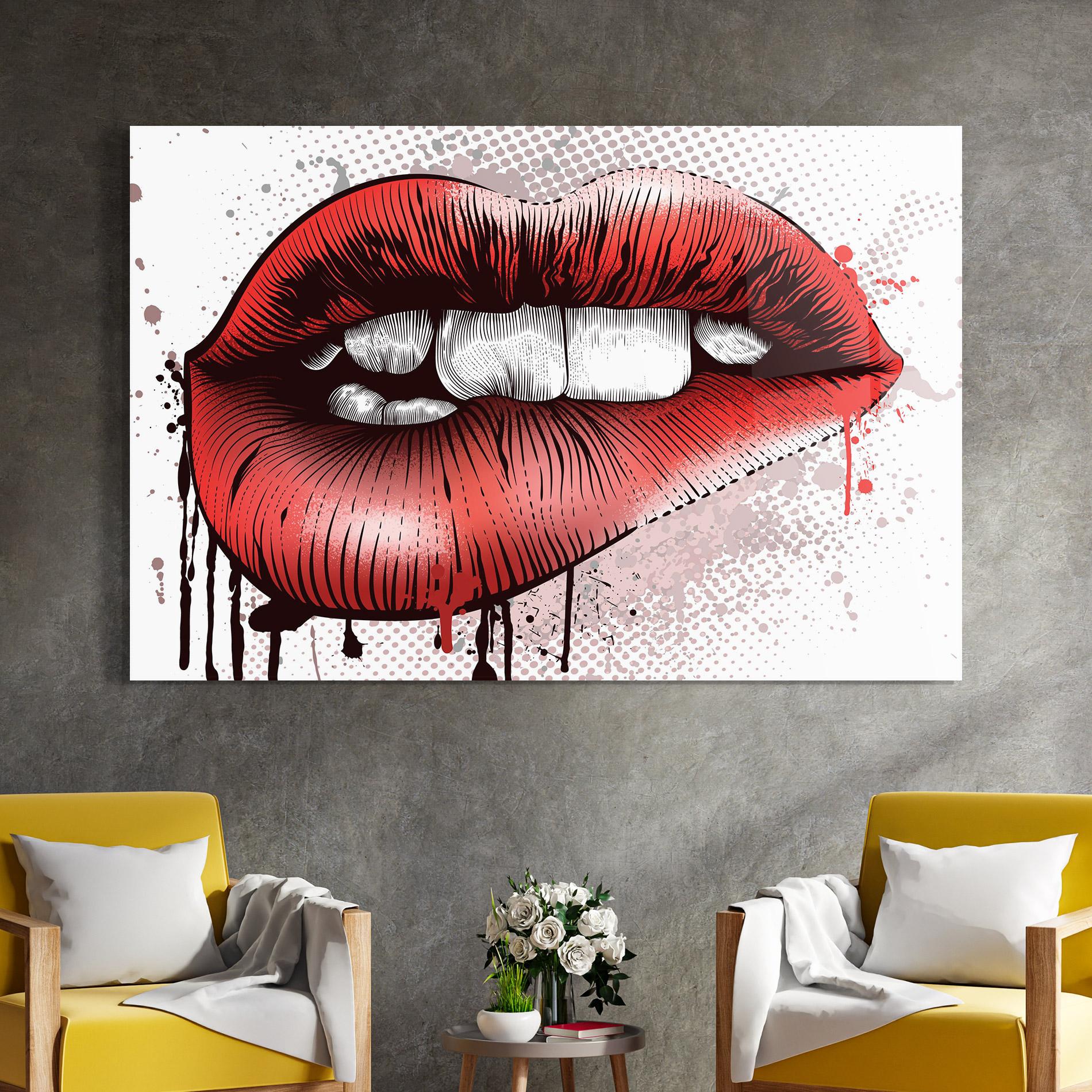 Glasbild Lips Pop Artistic mockup 4
