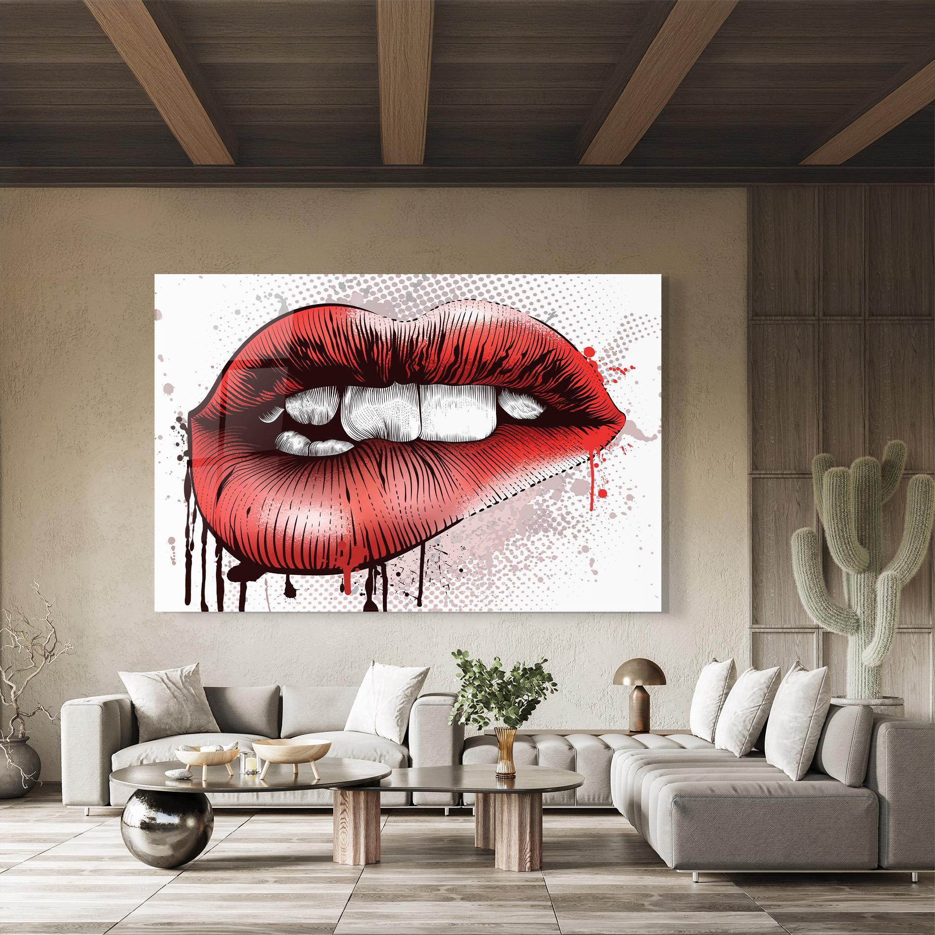 Glasbild Lips Pop Artistic mockup 8