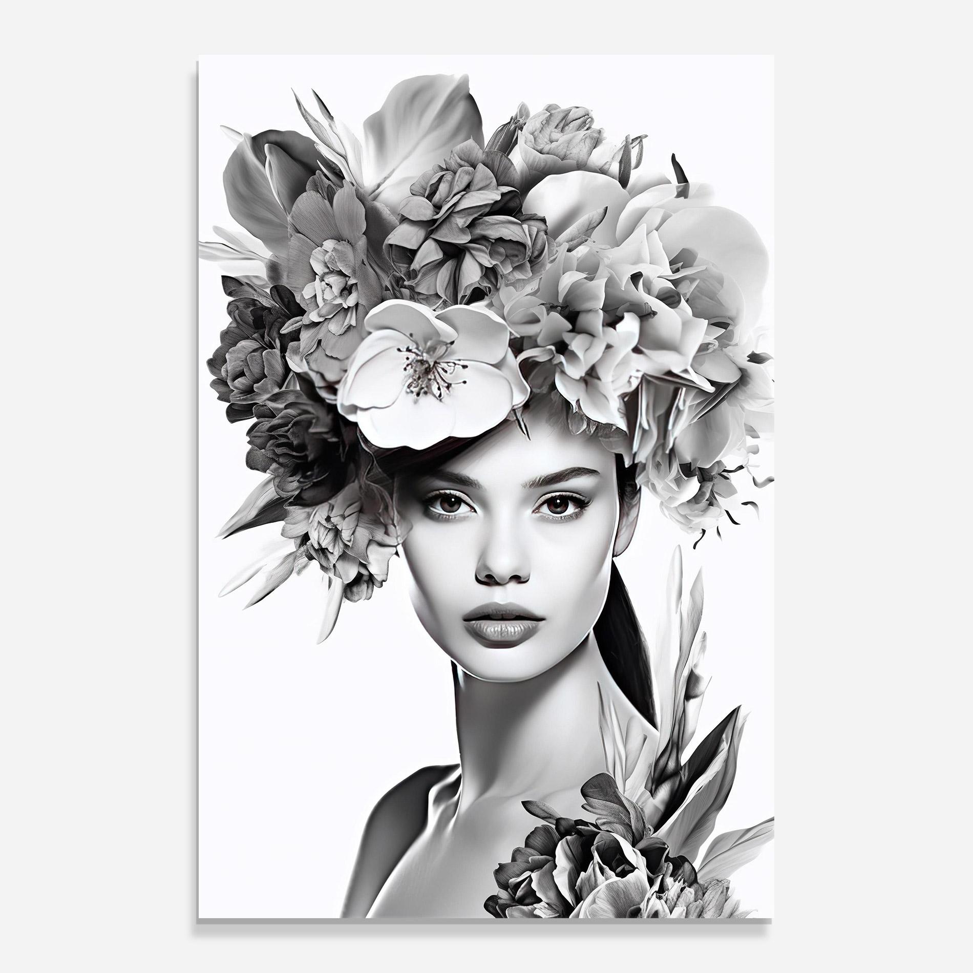 Glasbild Flower Crown Woman mockup 0