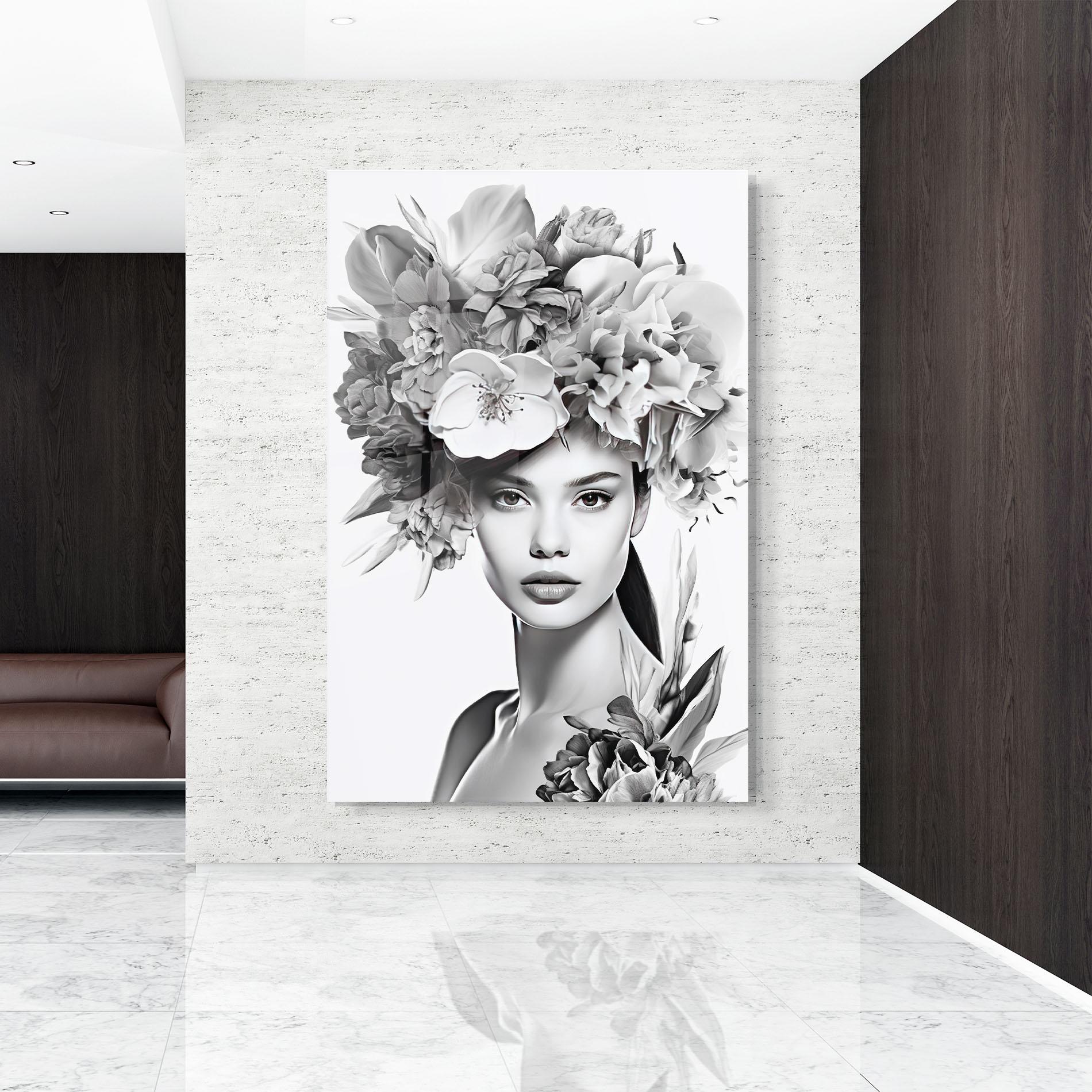 Glasbild Flower Crown Woman mockup 9