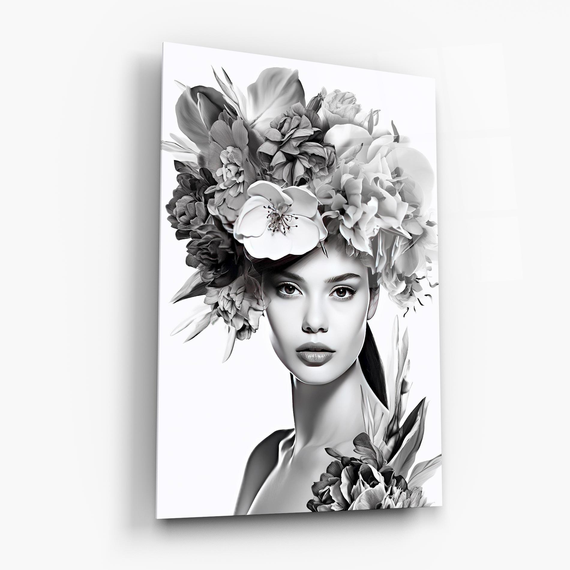 Glasbild Flower Crown Woman mockup 6