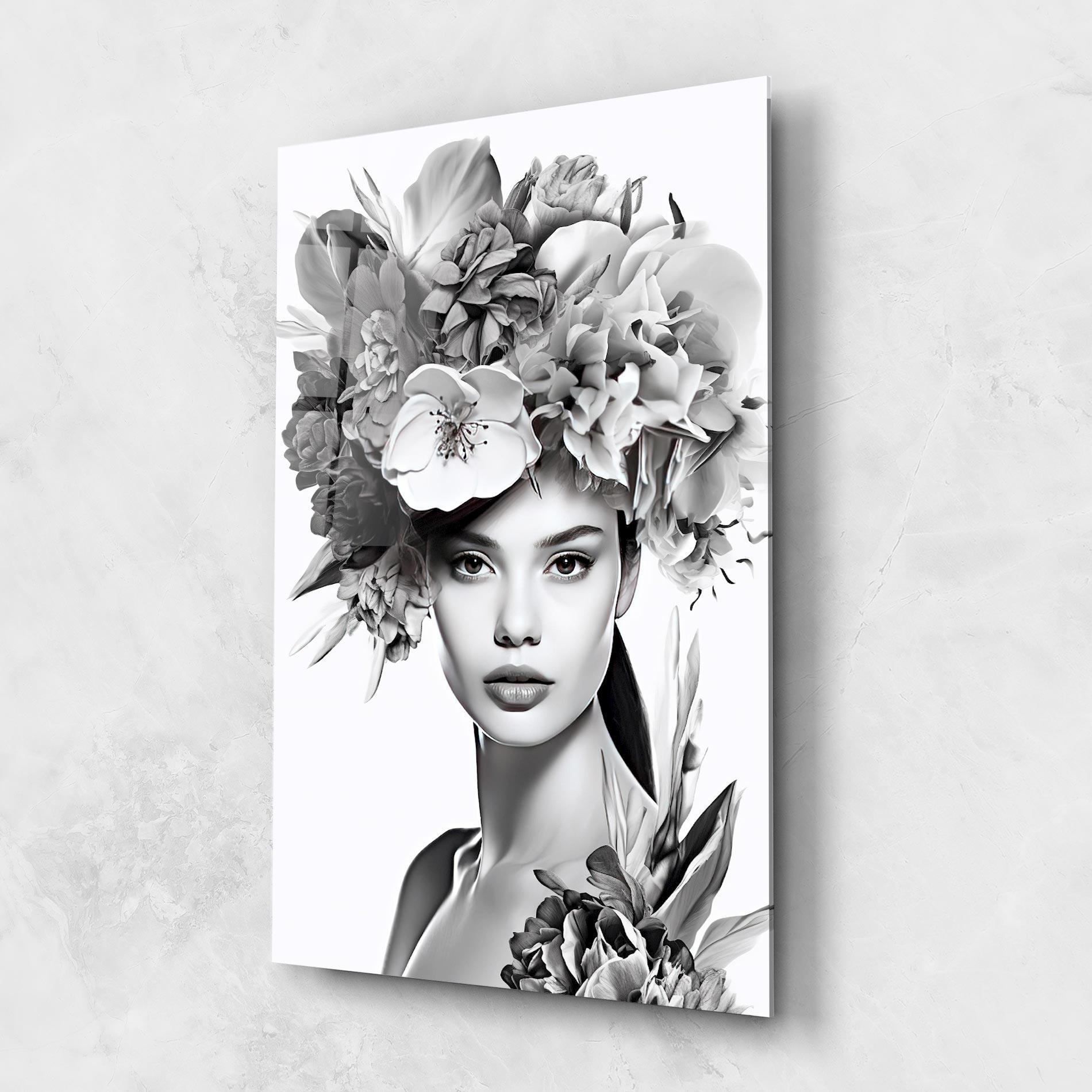 Glasbild Flower Crown Woman mockup 1