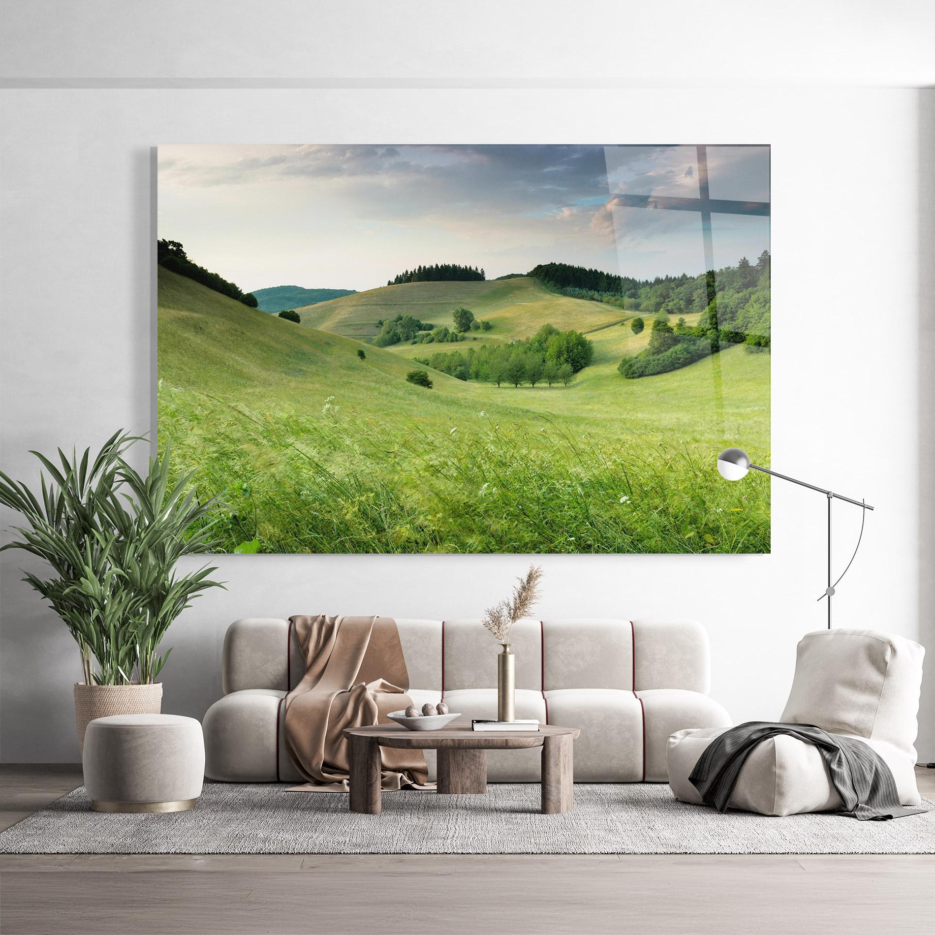 Glasbild Green Field View mockup 9