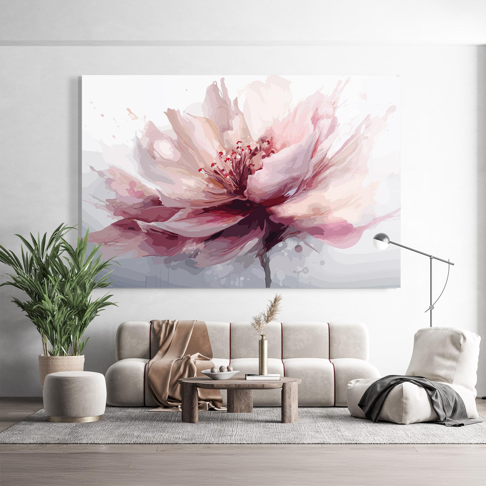 Glasbild Meditation Flower mockup 9