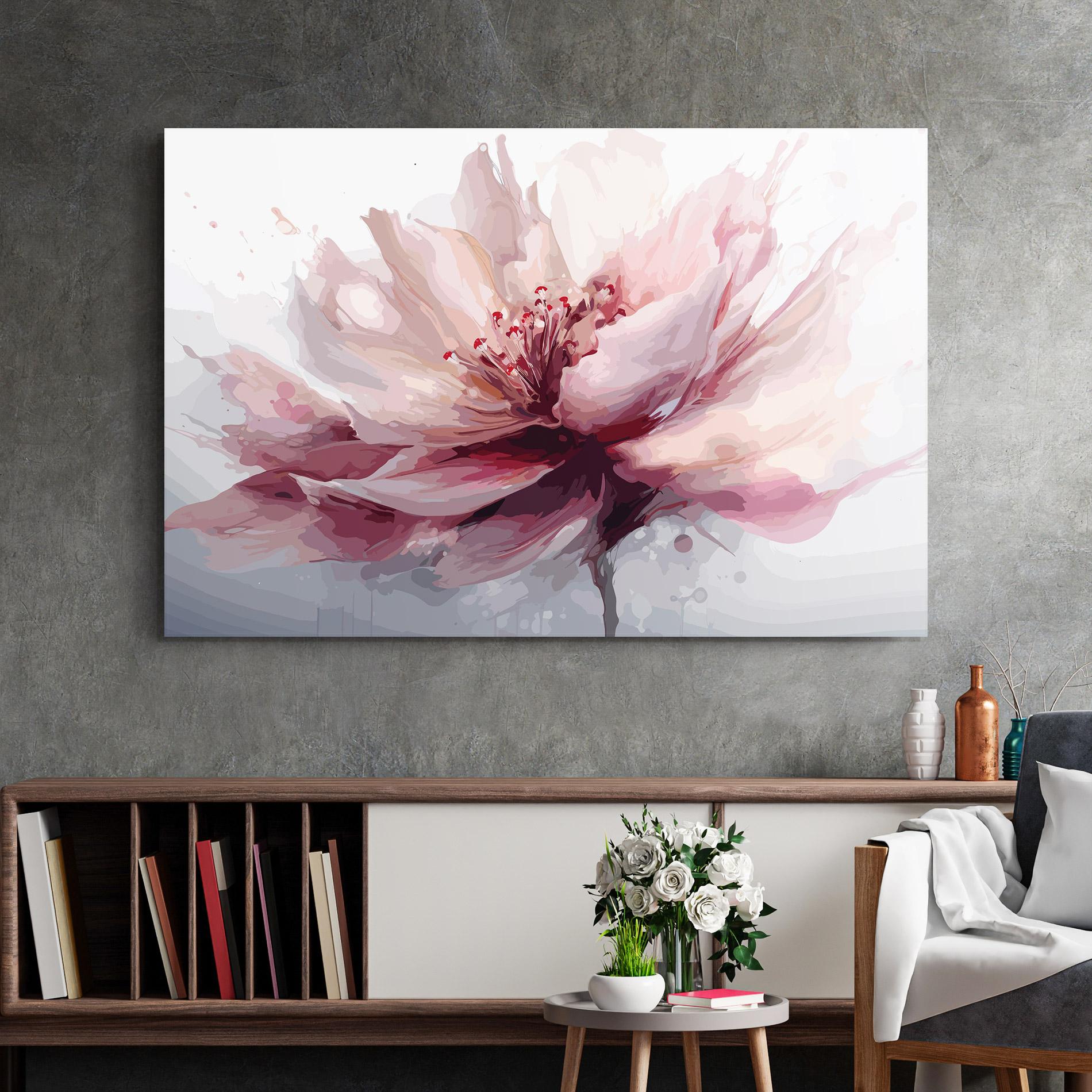 Glasbild Meditation Flower mockup 2