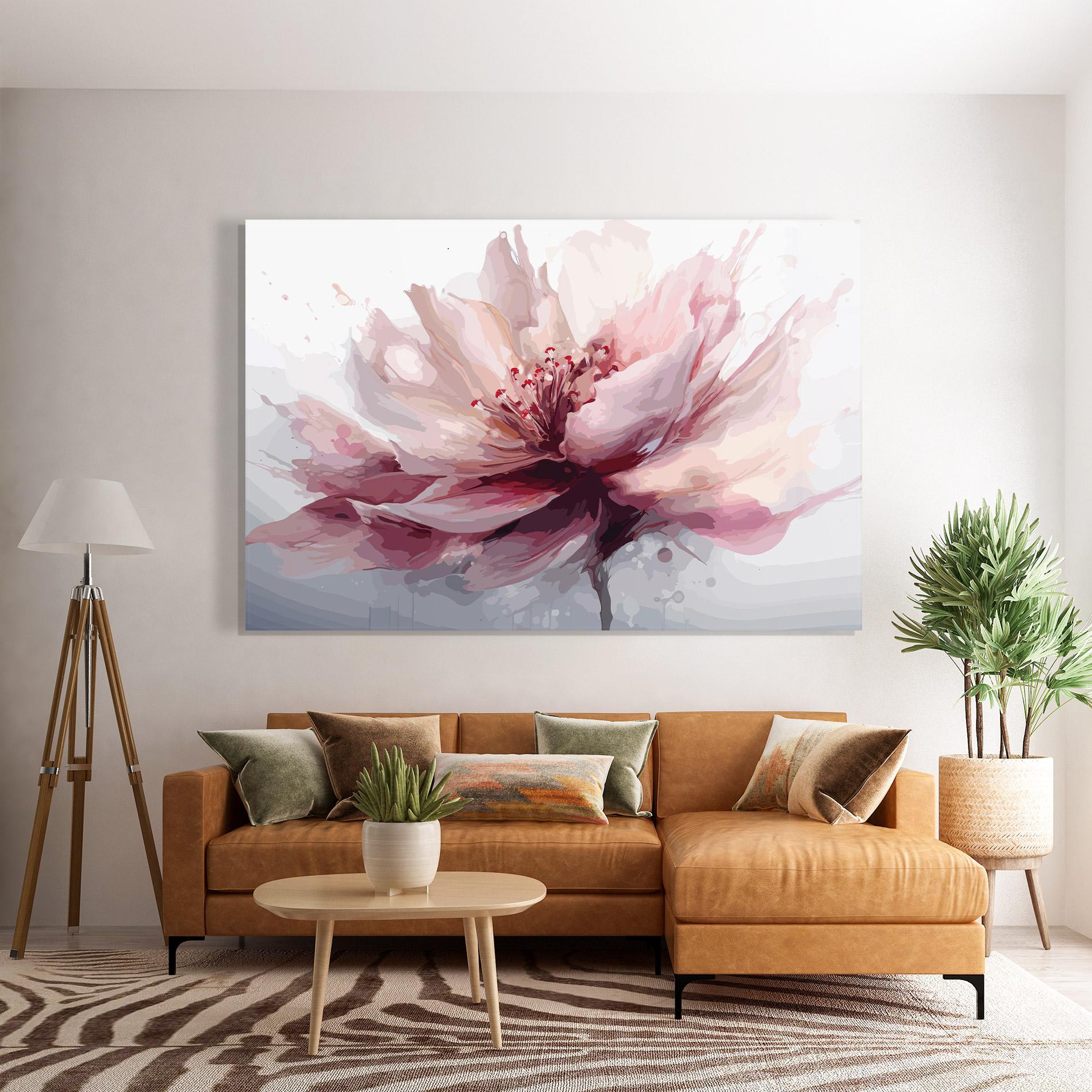 Glasbild Meditation Flower mockup 7