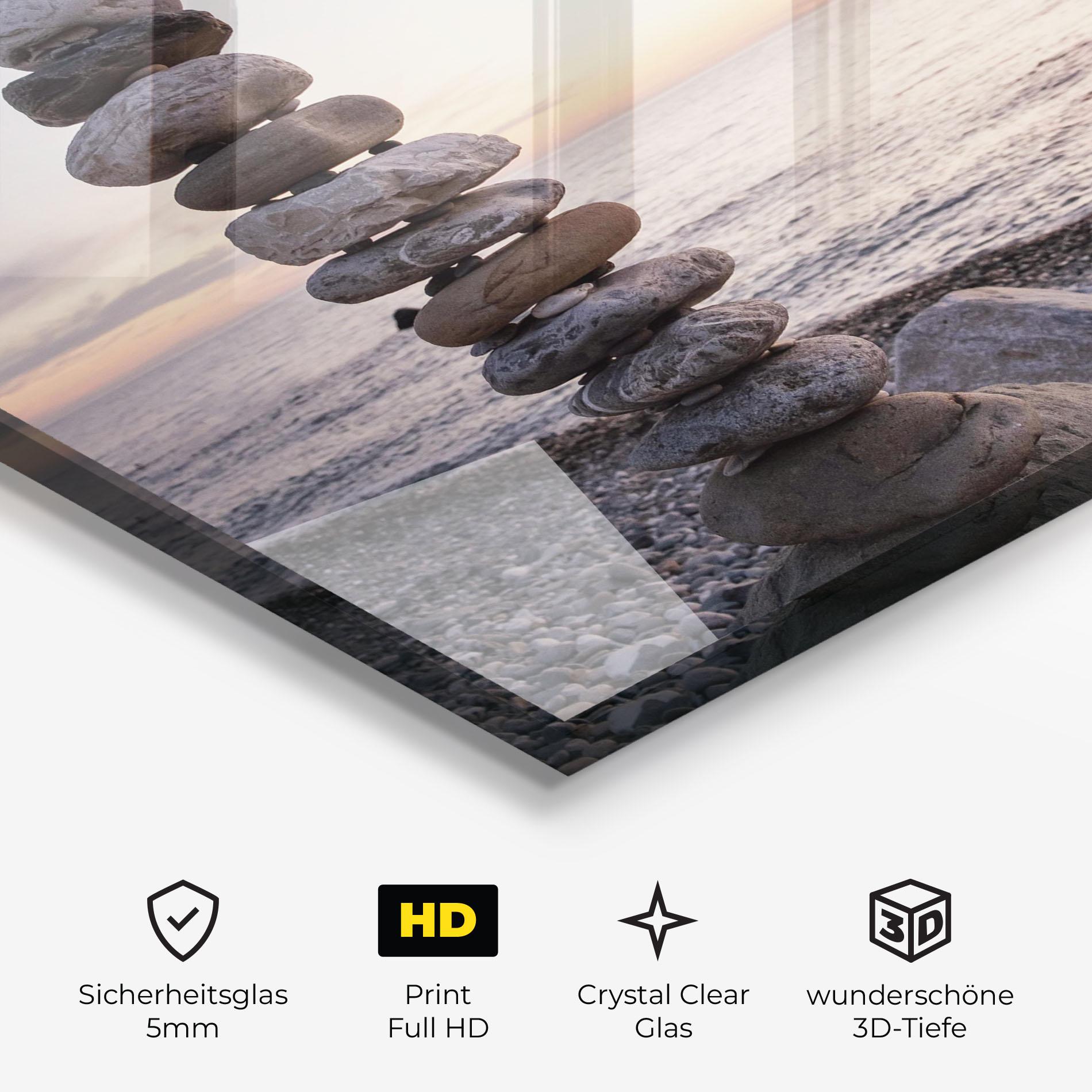 Glasbild Pebbles Seaside mockup 3