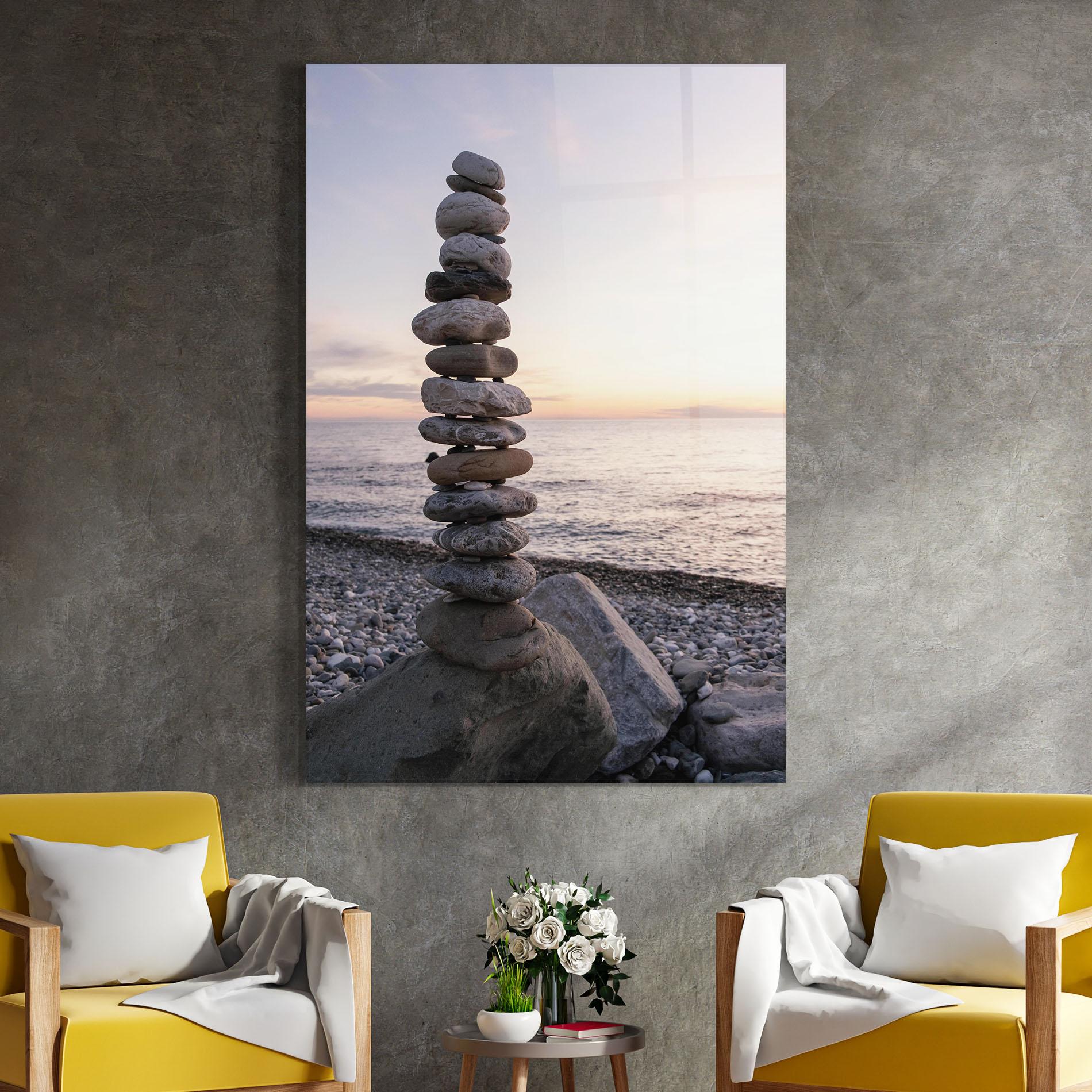 Glasbild Pebbles Seaside mockup 4