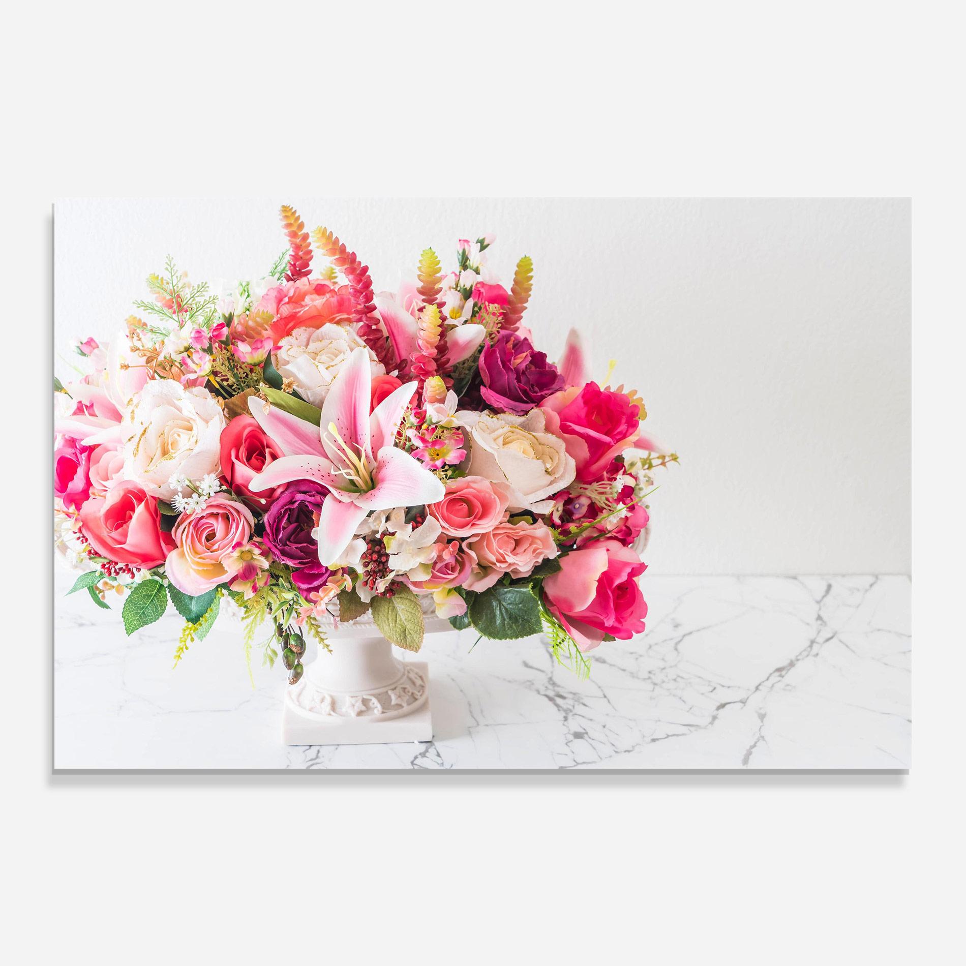 Glasbild Bouquet Flowers Vase mockup 0