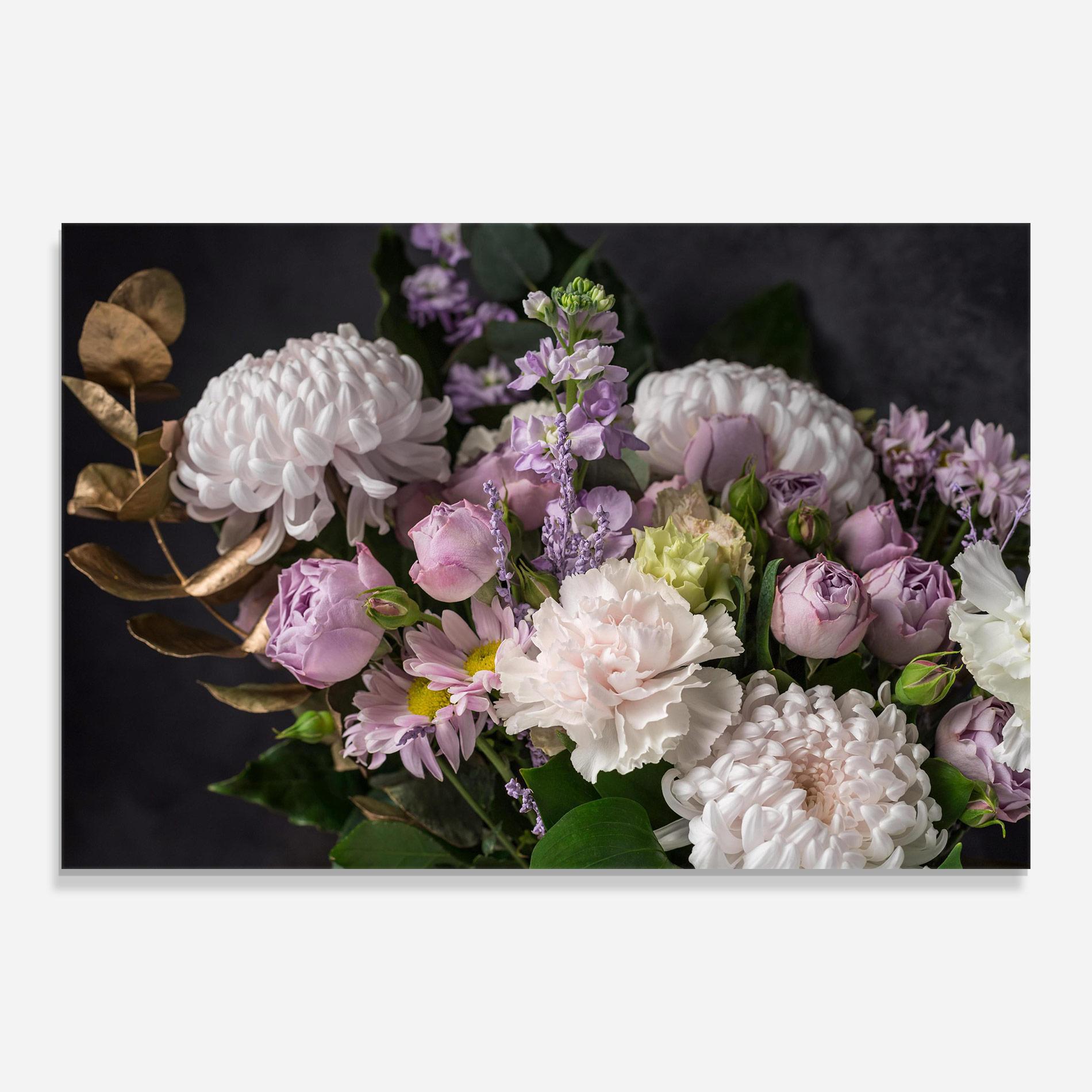 Glasbild Pastel Purple Bouquet mockup 0