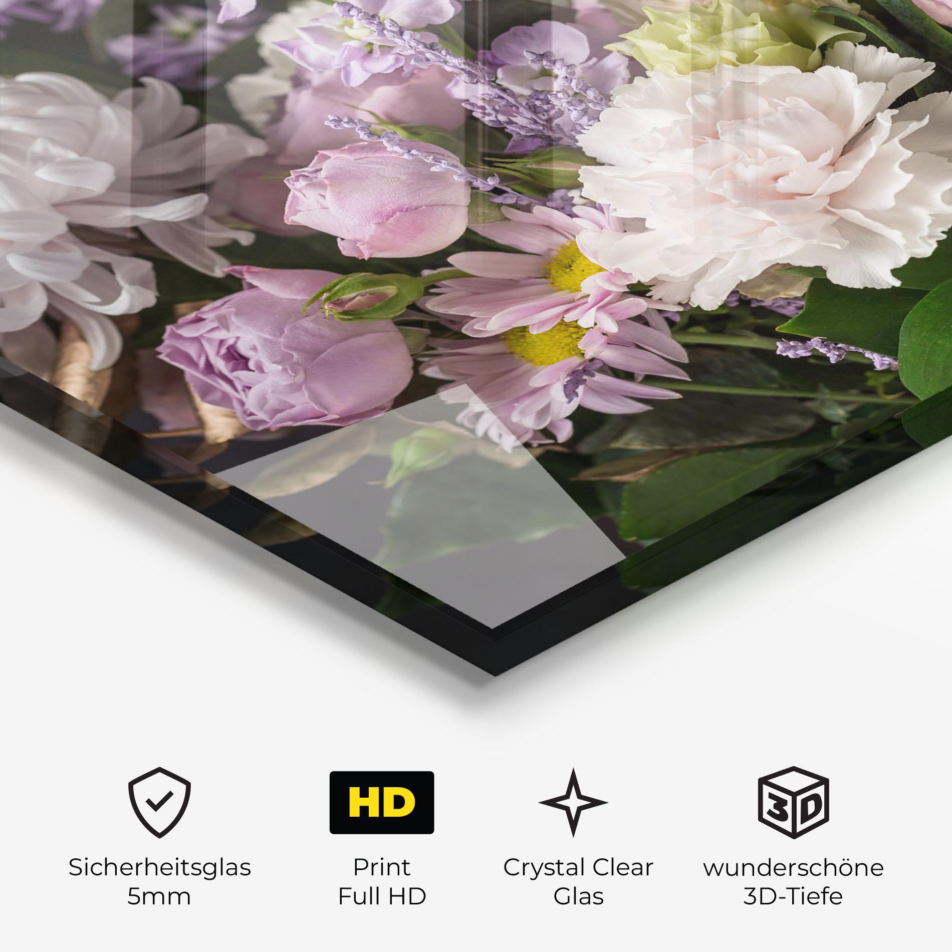 Glasbild Pastel Purple Bouquet mockup 3