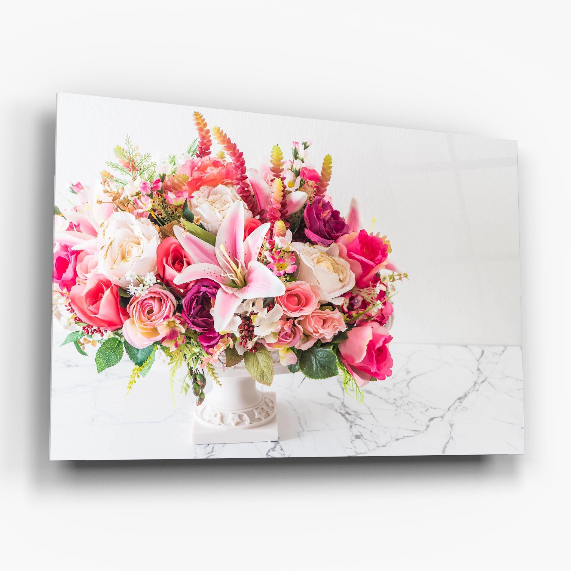 Glasbild Bouquet Flowers Vase mockup 6