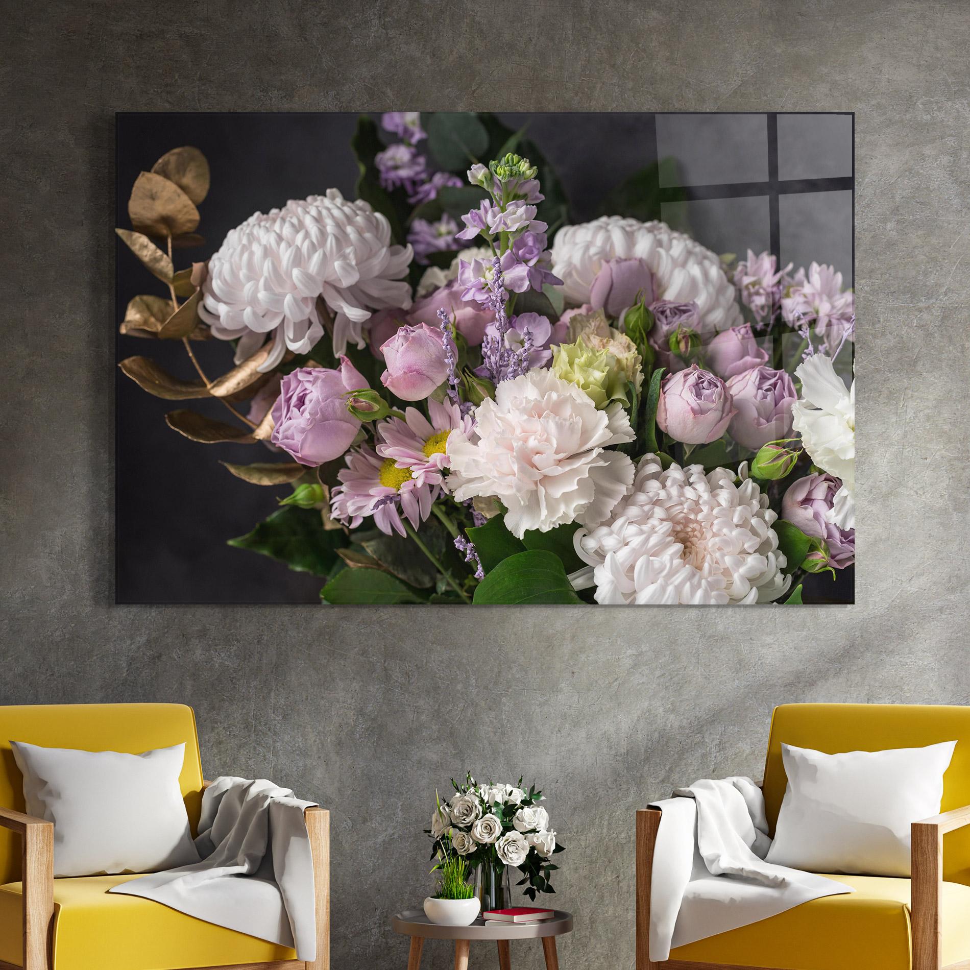 Glasbild Pastel Purple Bouquet mockup 4