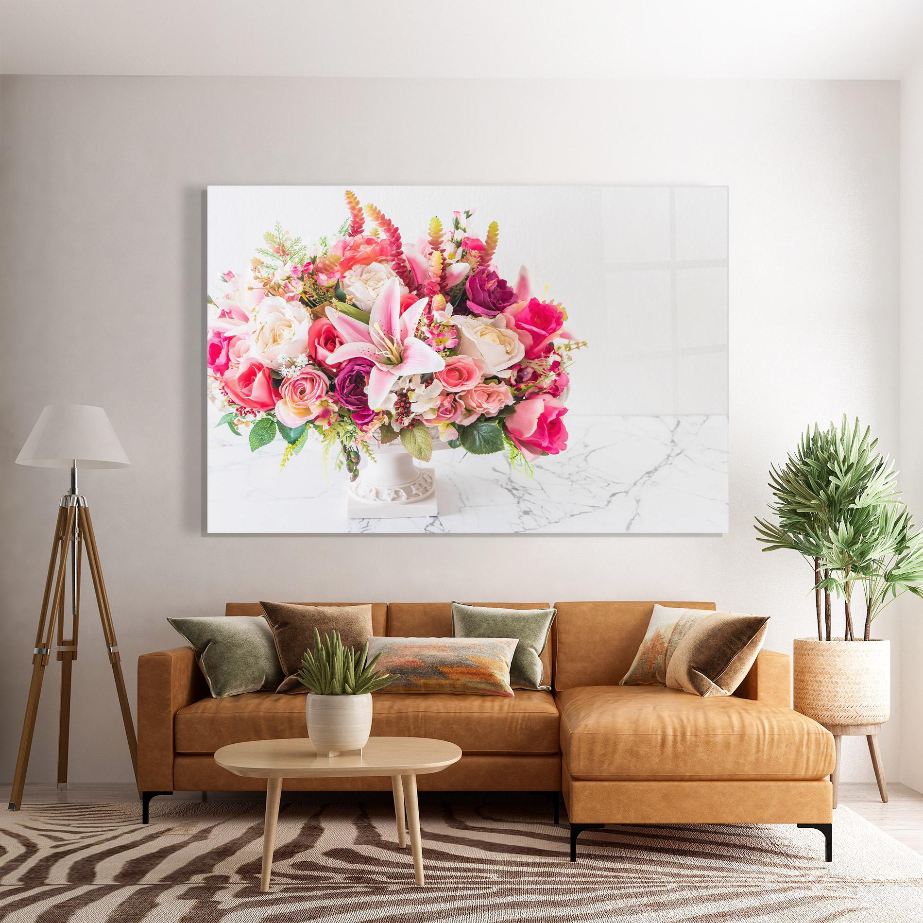 Glasbild Bouquet Flowers Vase mockup 7