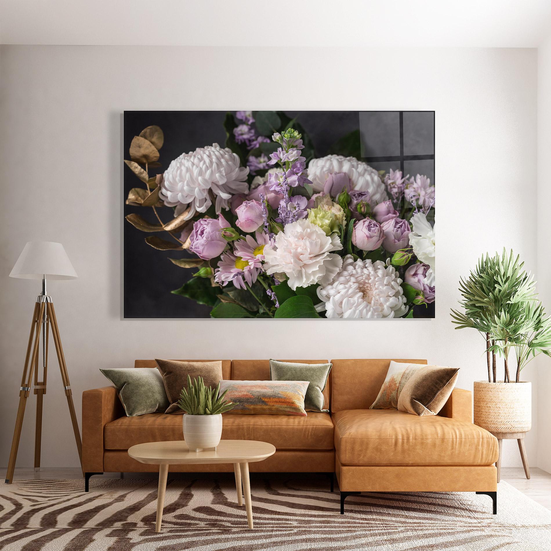 Glasbild Pastel Purple Bouquet mockup 7