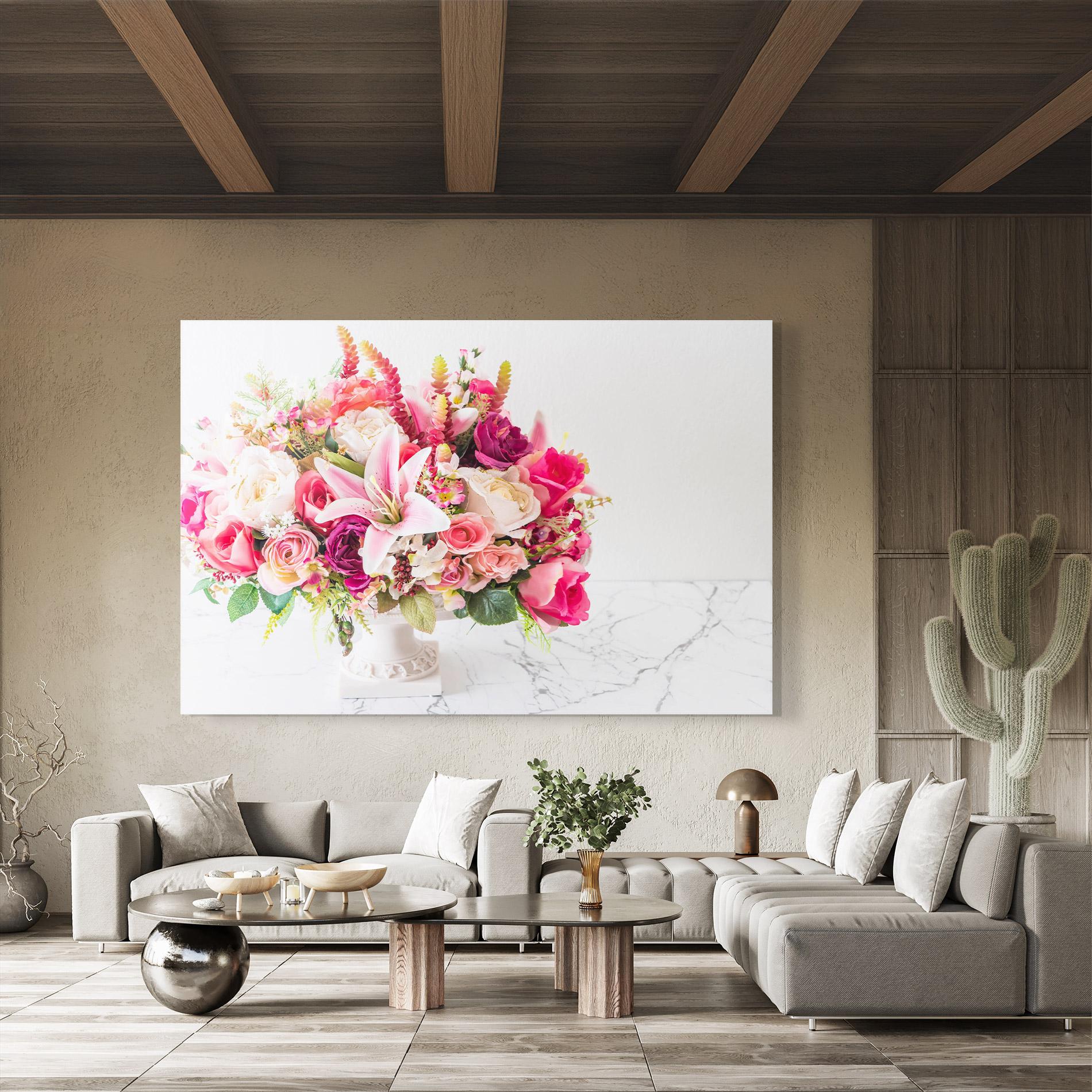 Glasbild Bouquet Flowers Vase mockup 8