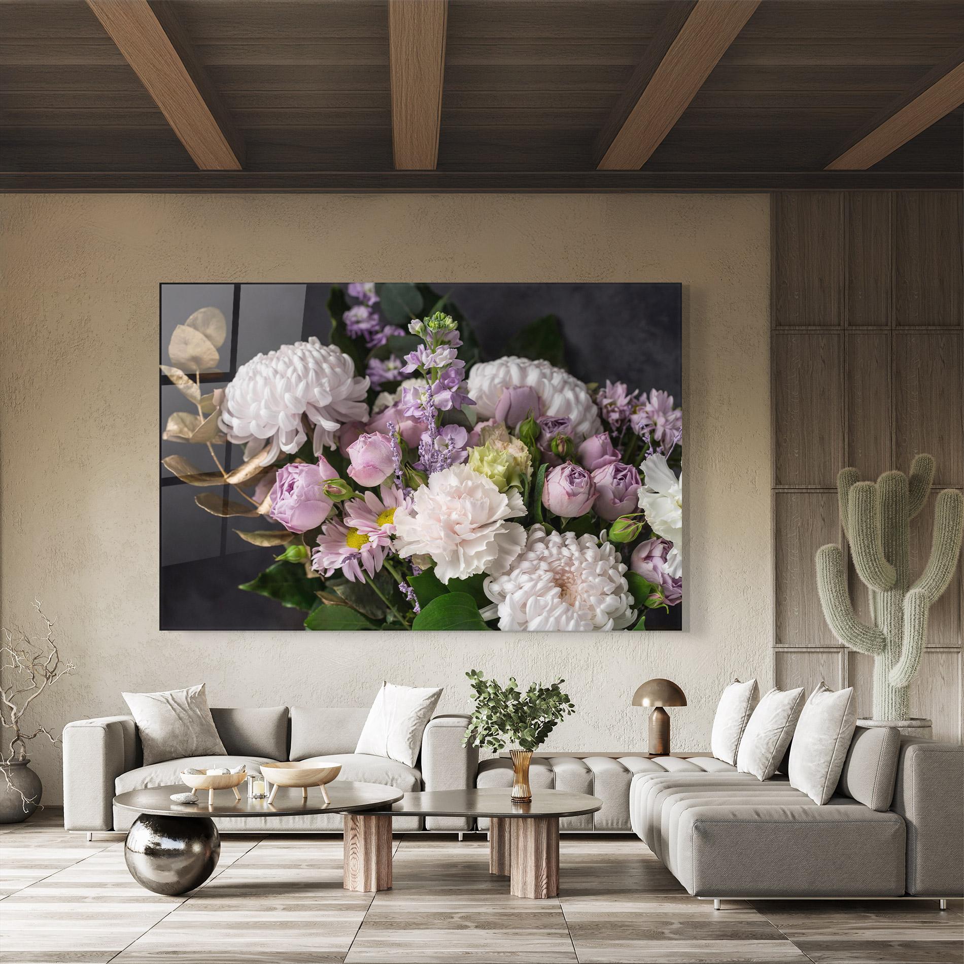 Glasbild Pastel Purple Bouquet mockup 8