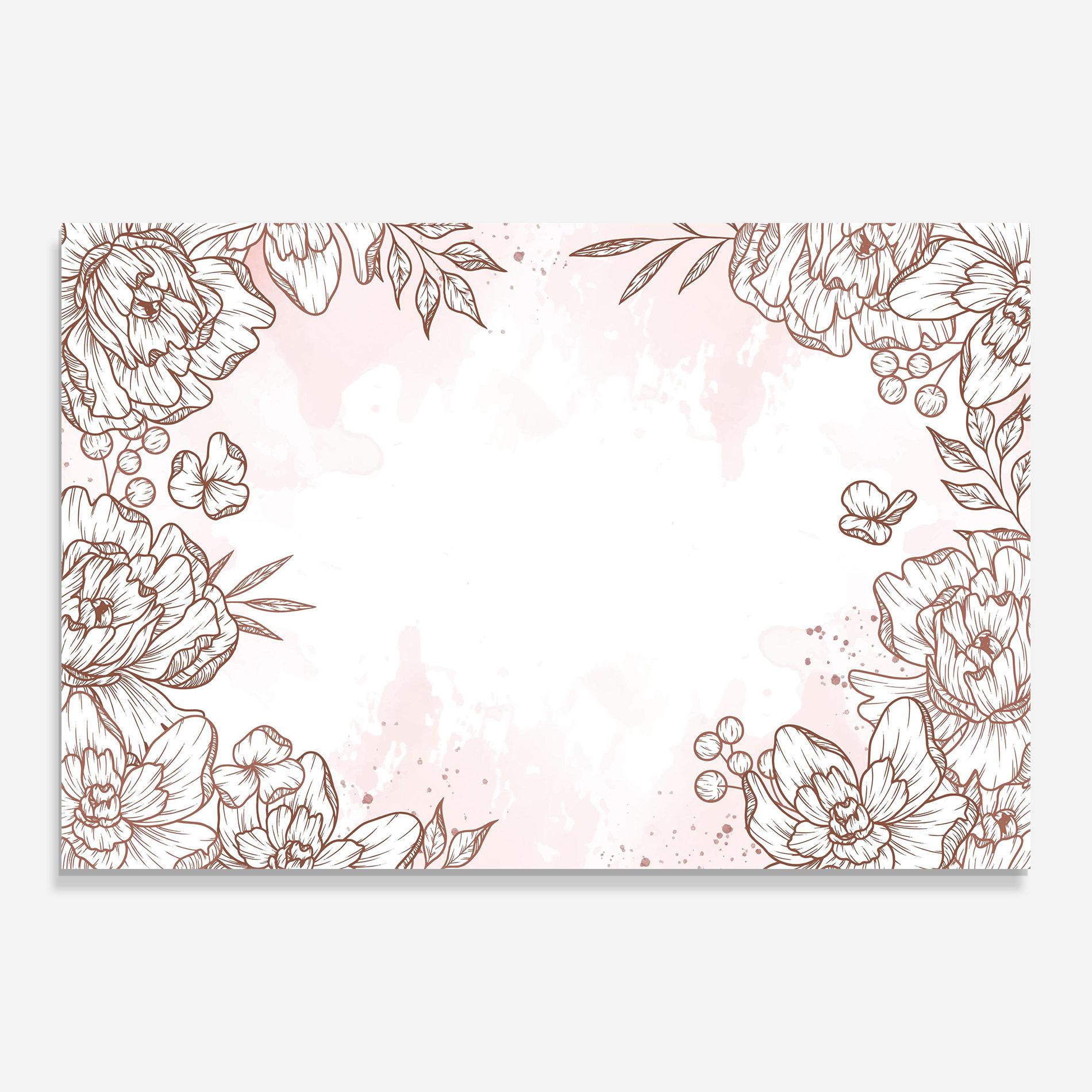 Glasbild Brown Flower Line mockup 0