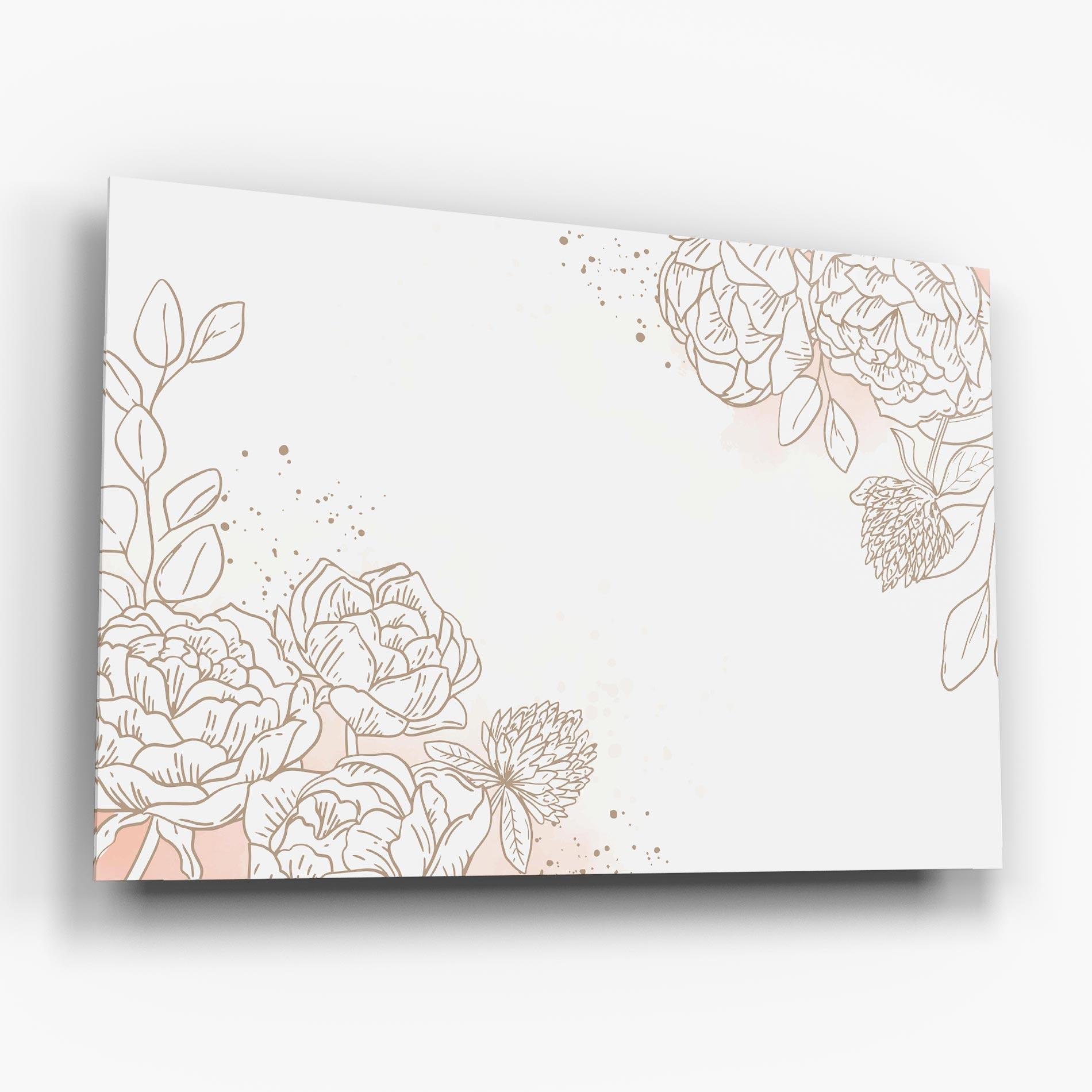 Glasbild Cream Line Flower mockup 6