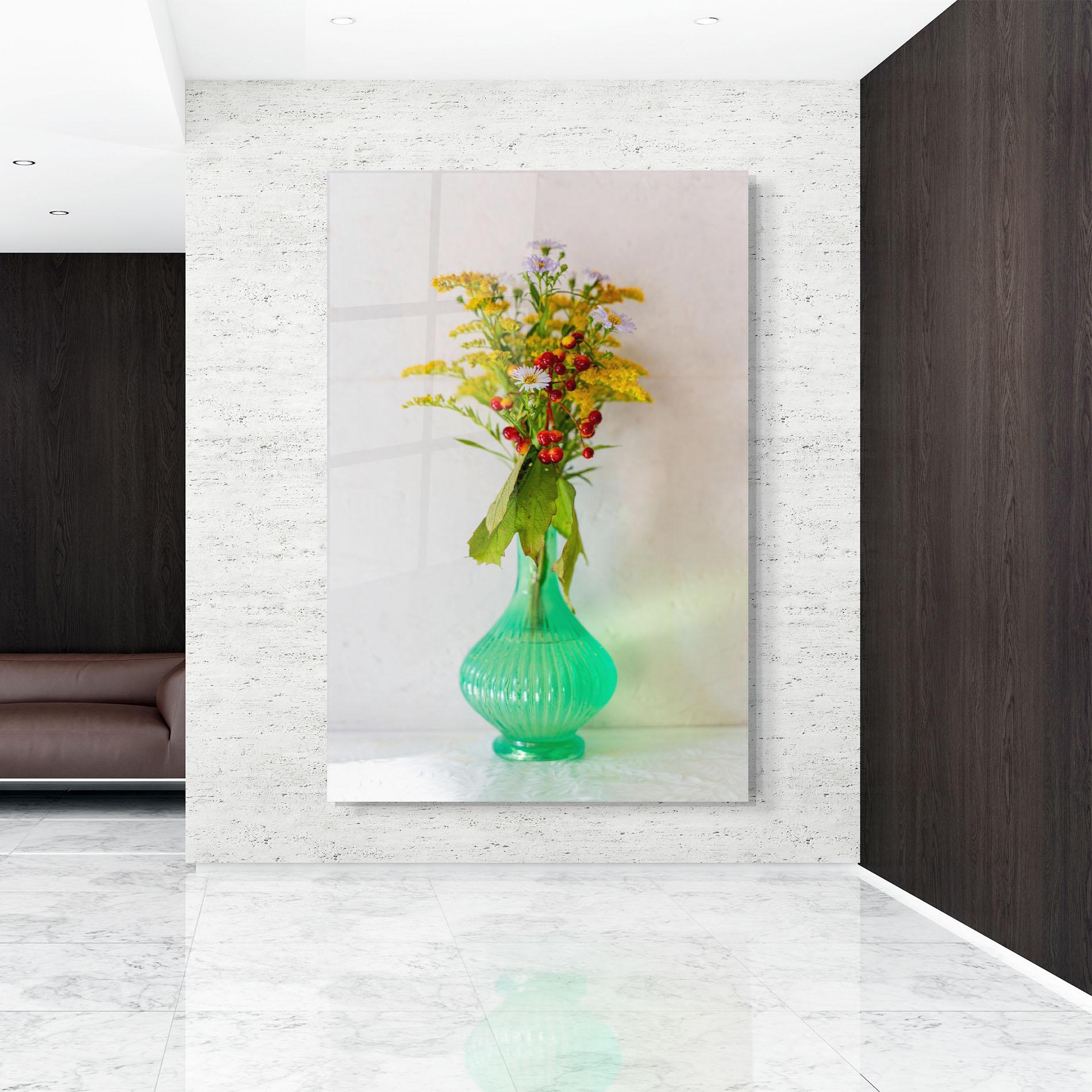 Glasbild Green Pretty Vase mockup 9