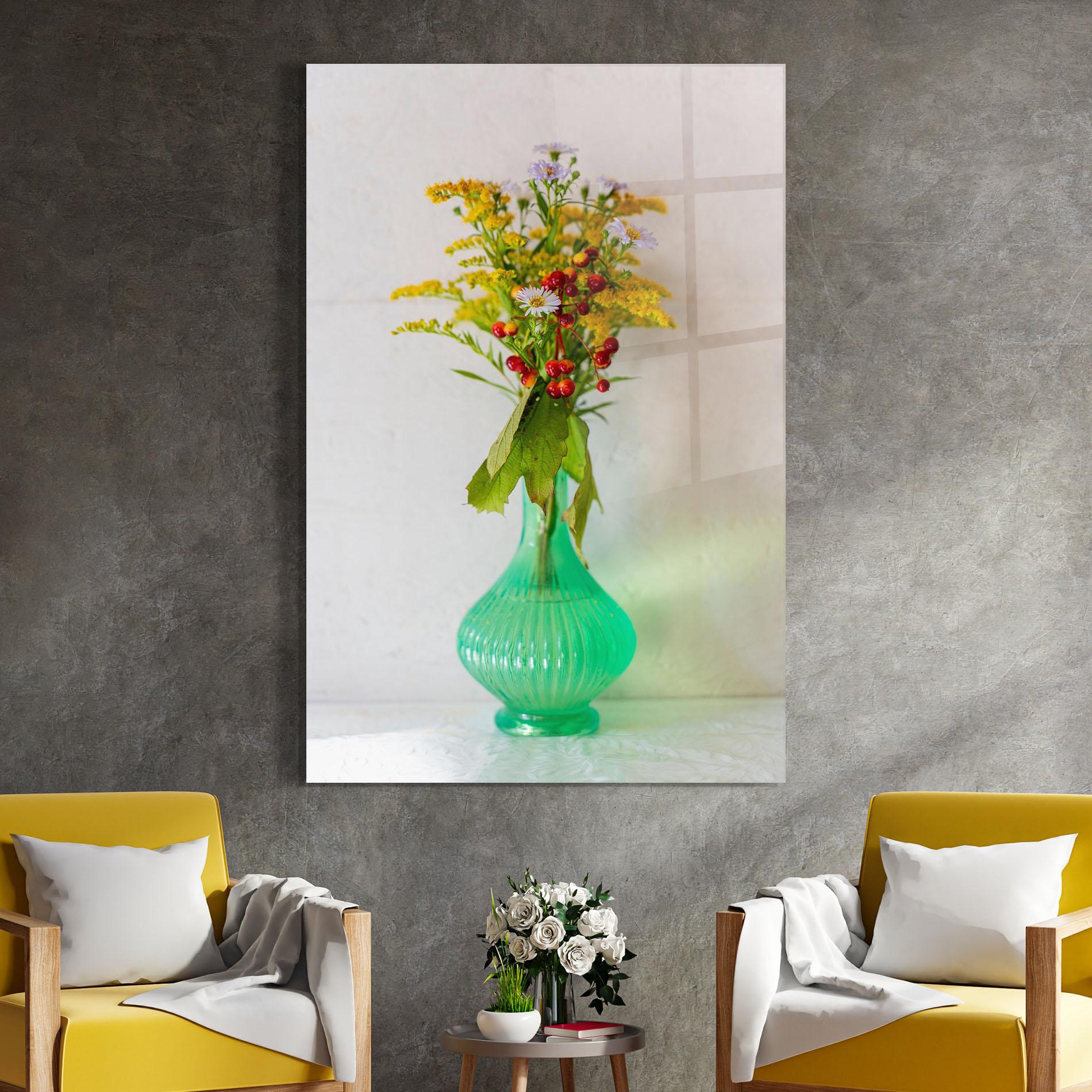 Glasbild Green Pretty Vase mockup 4