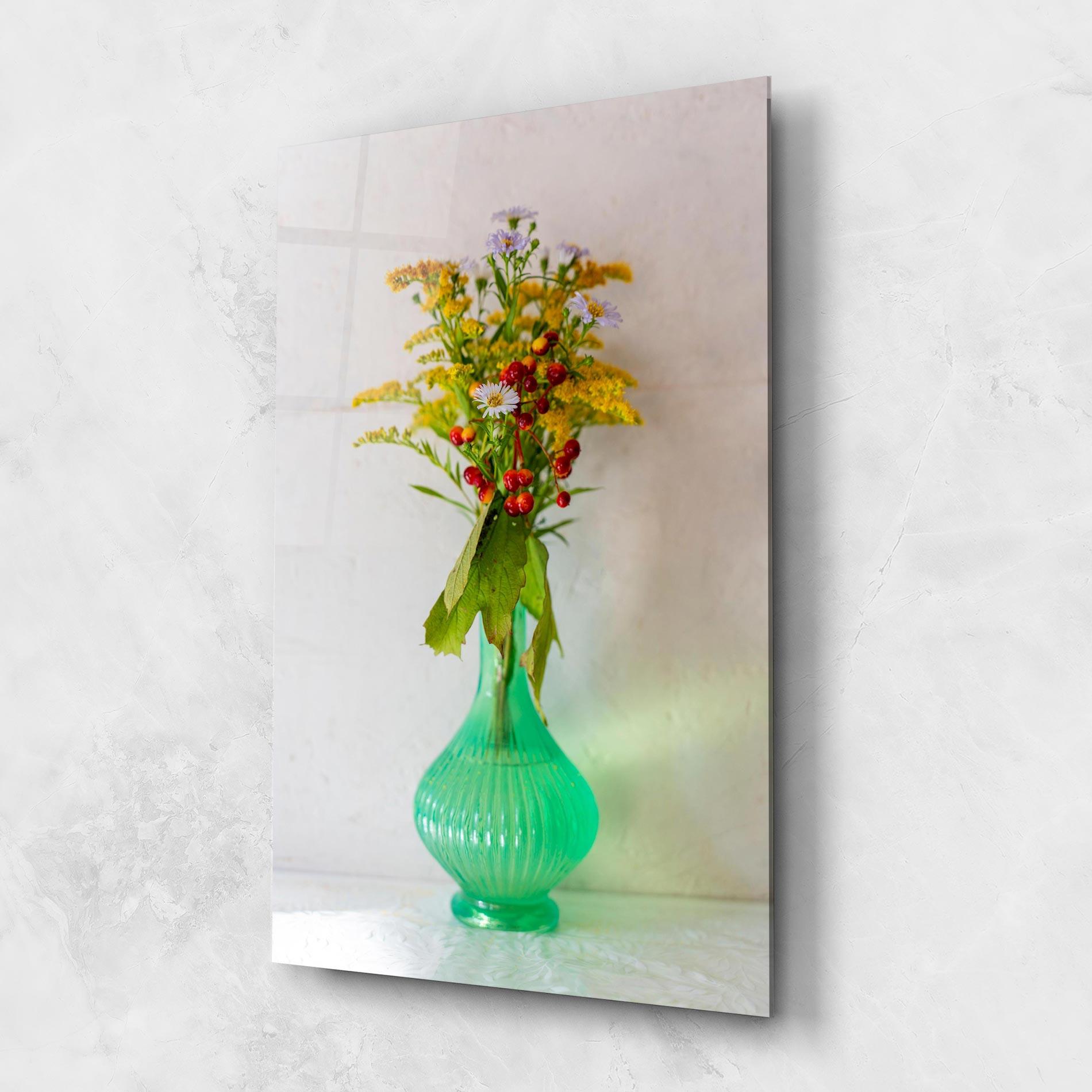 Glasbild Green Pretty Vase mockup 1