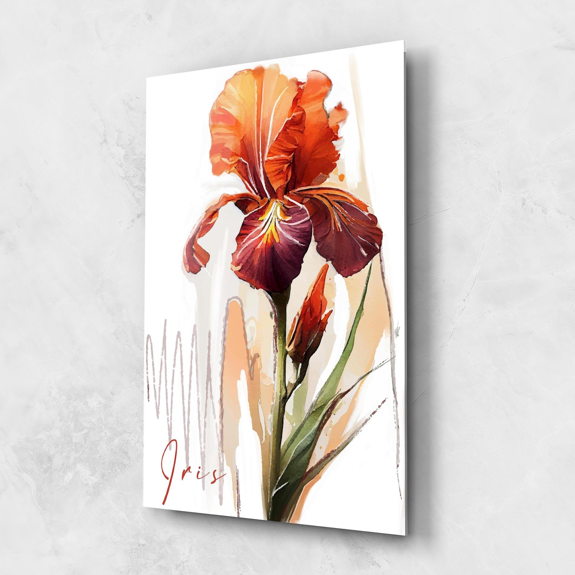 Glasbild Orange Iris mockup 1